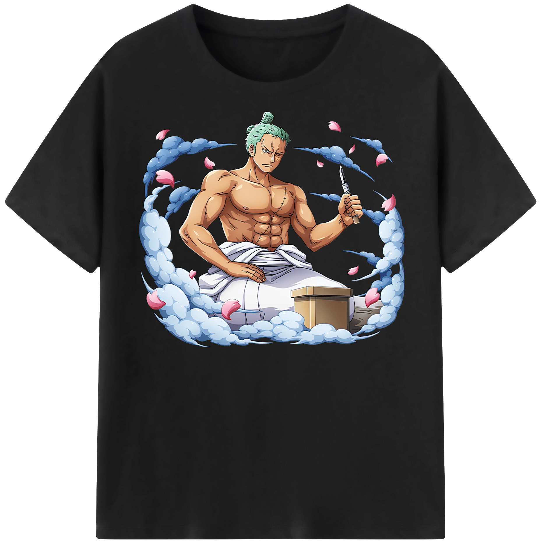 ワンピース ロロノア・ゾロ ONE PIECE Roronoa Zoro 綿100％半袖Tシャツ（フロントプリント）