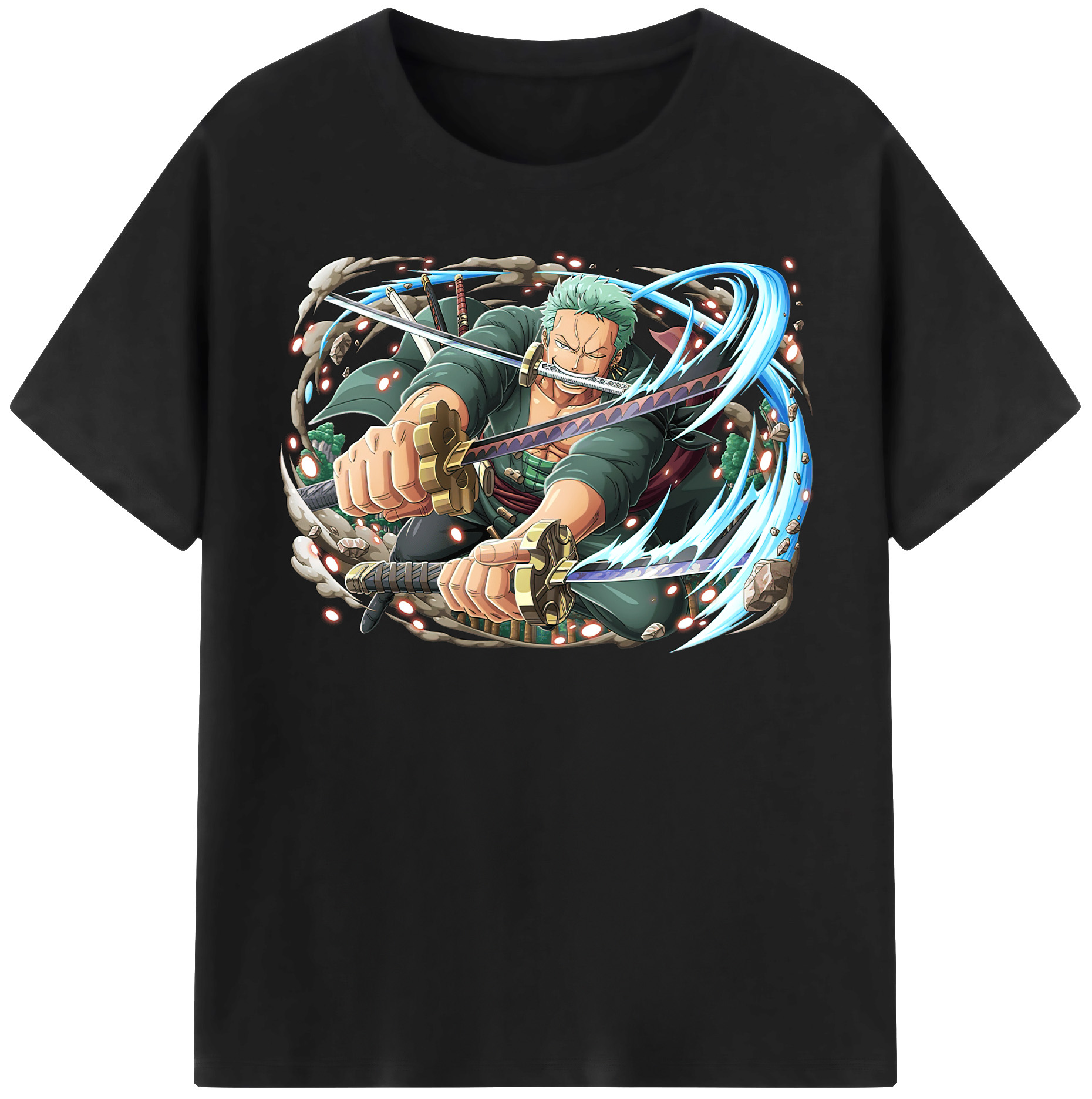 ワンピース ロロノア・ゾロ ONE PIECE Roronoa Zoro 綿100％半袖Tシャツ（フロントプリント）