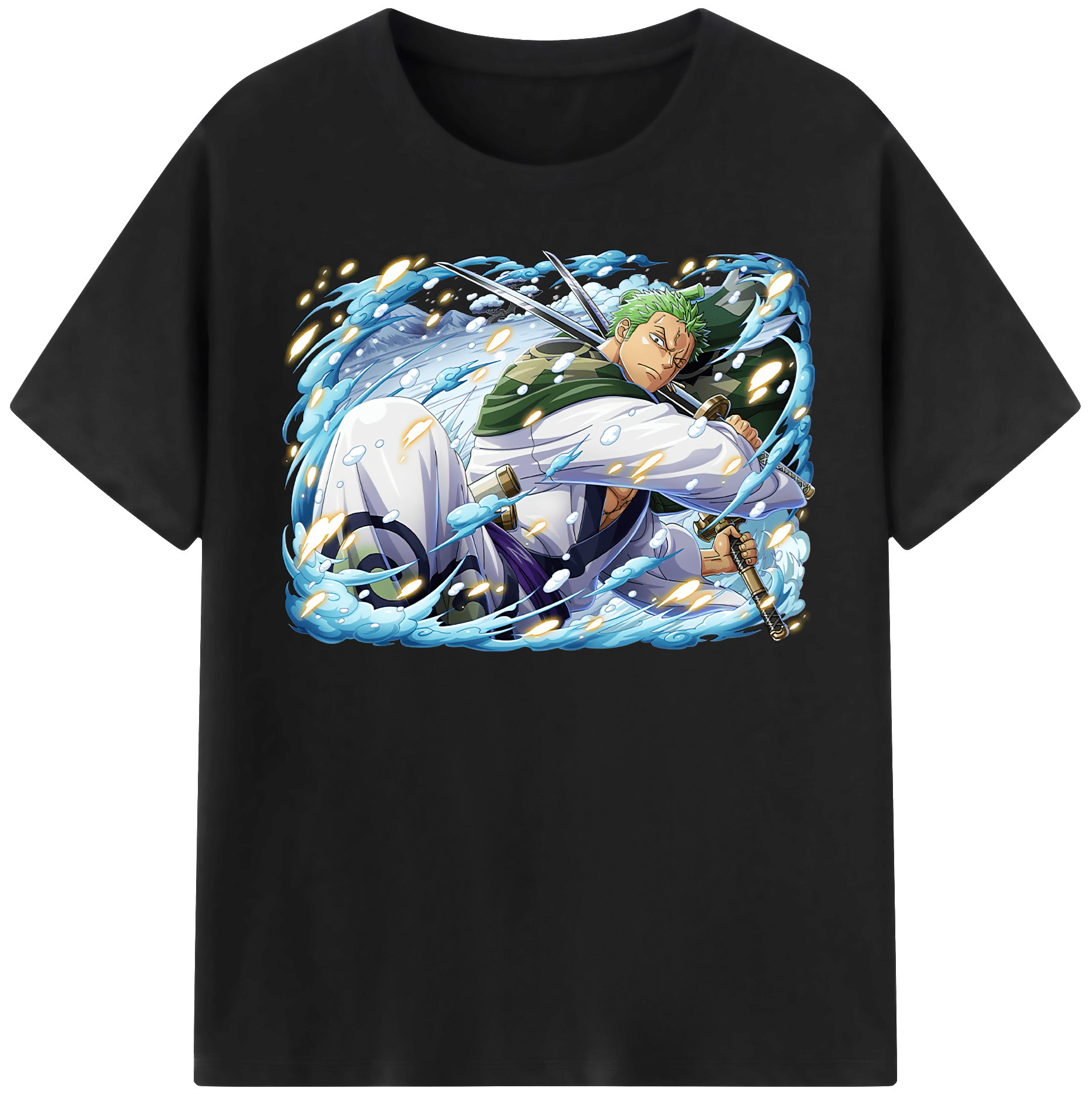 ワンピース ロロノア・ゾロ ONE PIECE Roronoa Zoro 綿100％半袖Tシャツ（フロントプリント）
