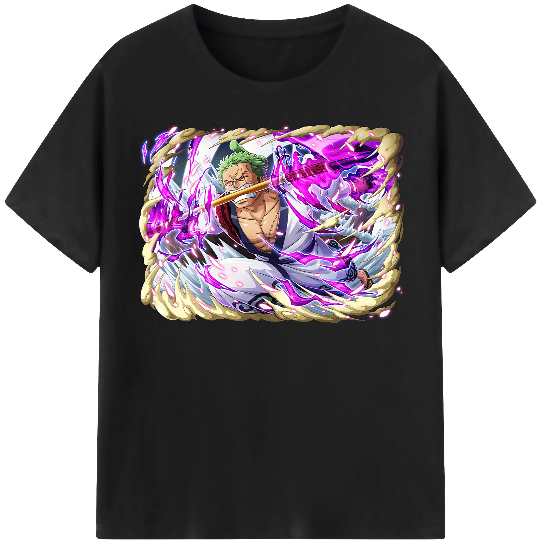 ワンピース ロロノア・ゾロ ONE PIECE Roronoa Zoro 綿100％半袖Tシャツ（フロントプリント）