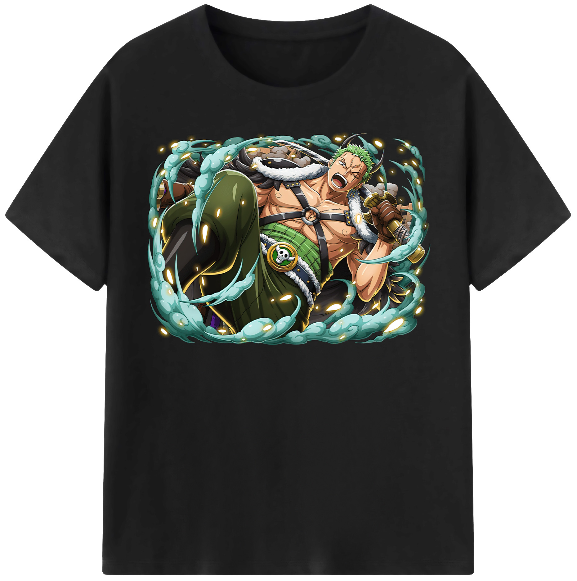 ワンピース ロロノア・ゾロ ONE PIECE Roronoa Zoro 綿100％半袖Tシャツ（フロントプリント）