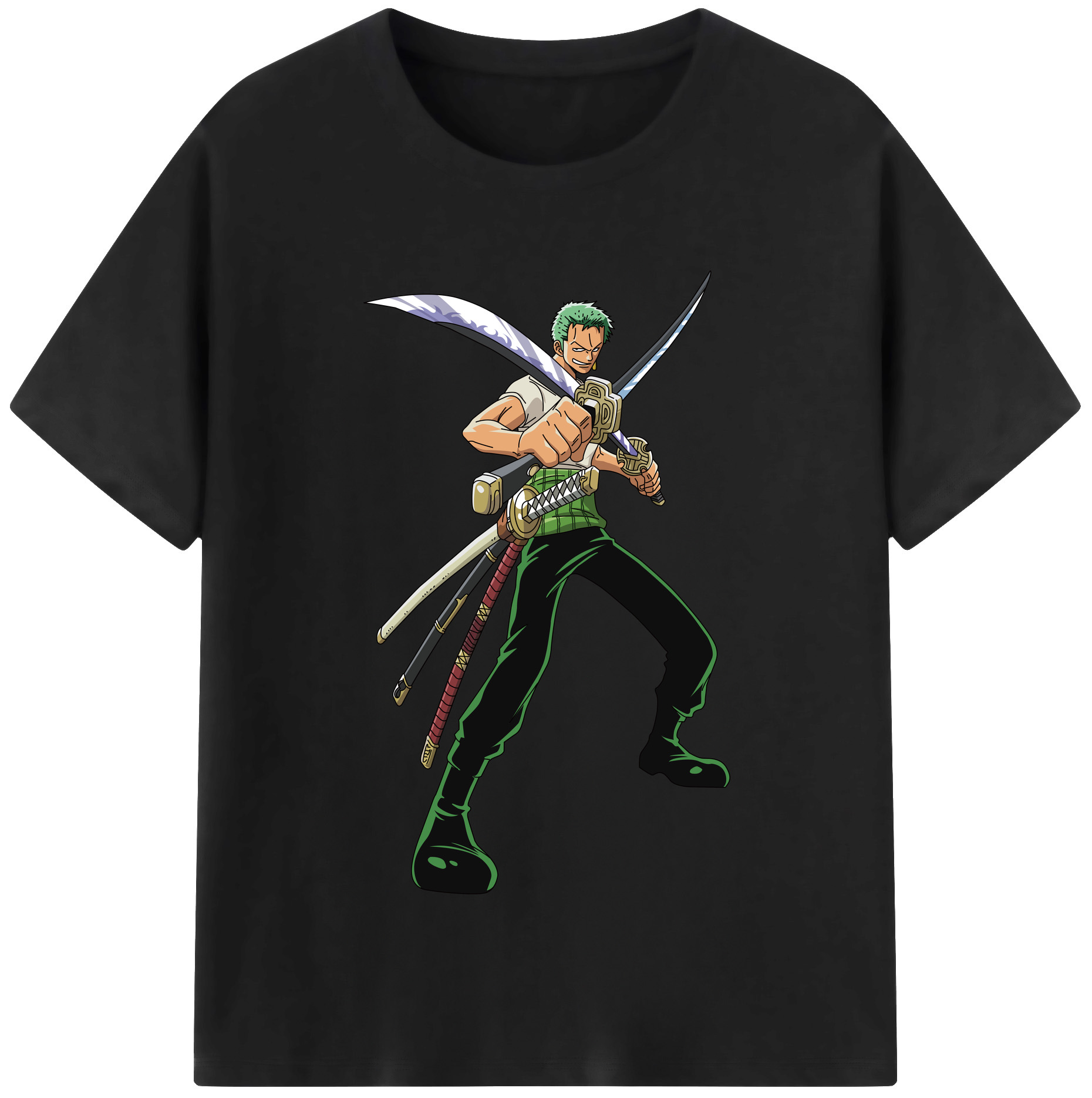 ワンピース ロロノア・ゾロ ONE PIECE Roronoa Zoro 綿100％半袖Tシャツ（フロントプリント）