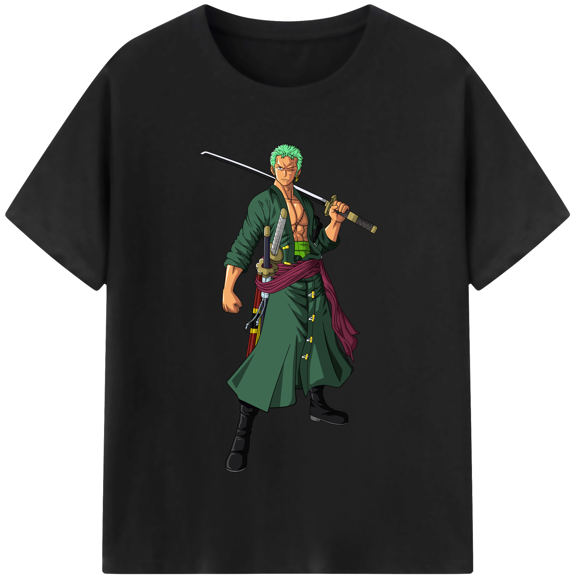 ワンピース ロロノア・ゾロ ONE PIECE Roronoa Zoro 綿100％半袖Tシャツ（フロントプリント）