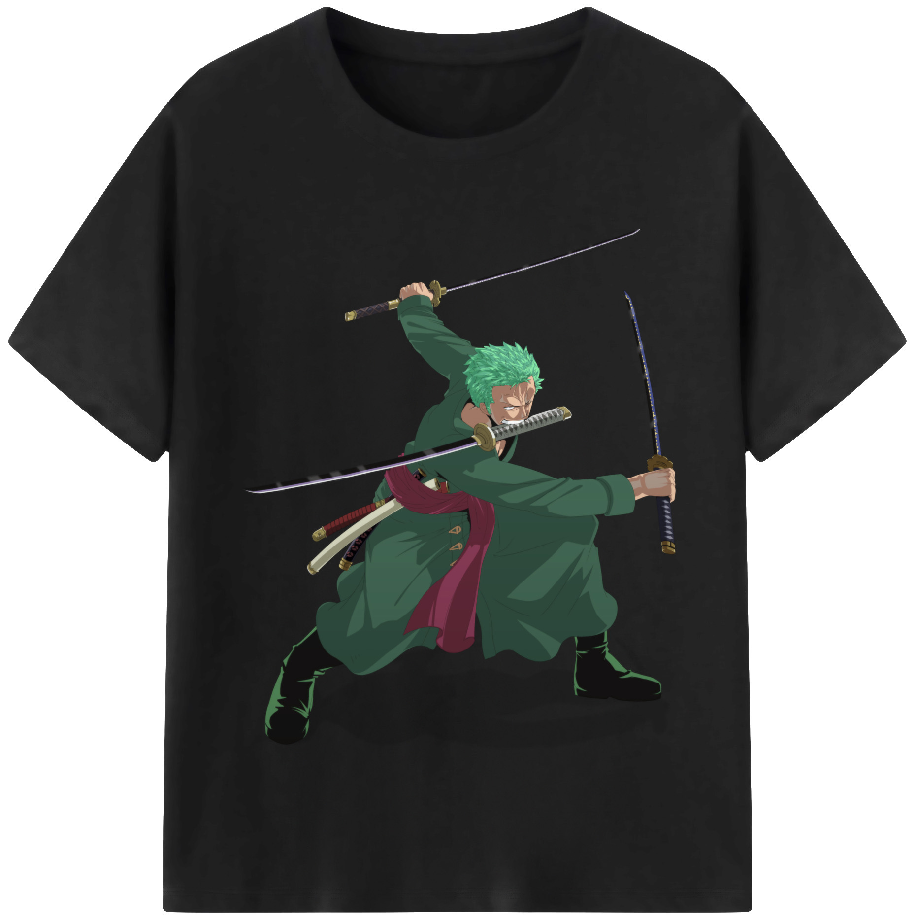 ワンピース ロロノア・ゾロ ONE PIECE Roronoa Zoro 綿100％半袖Tシャツ（フロントプリント）