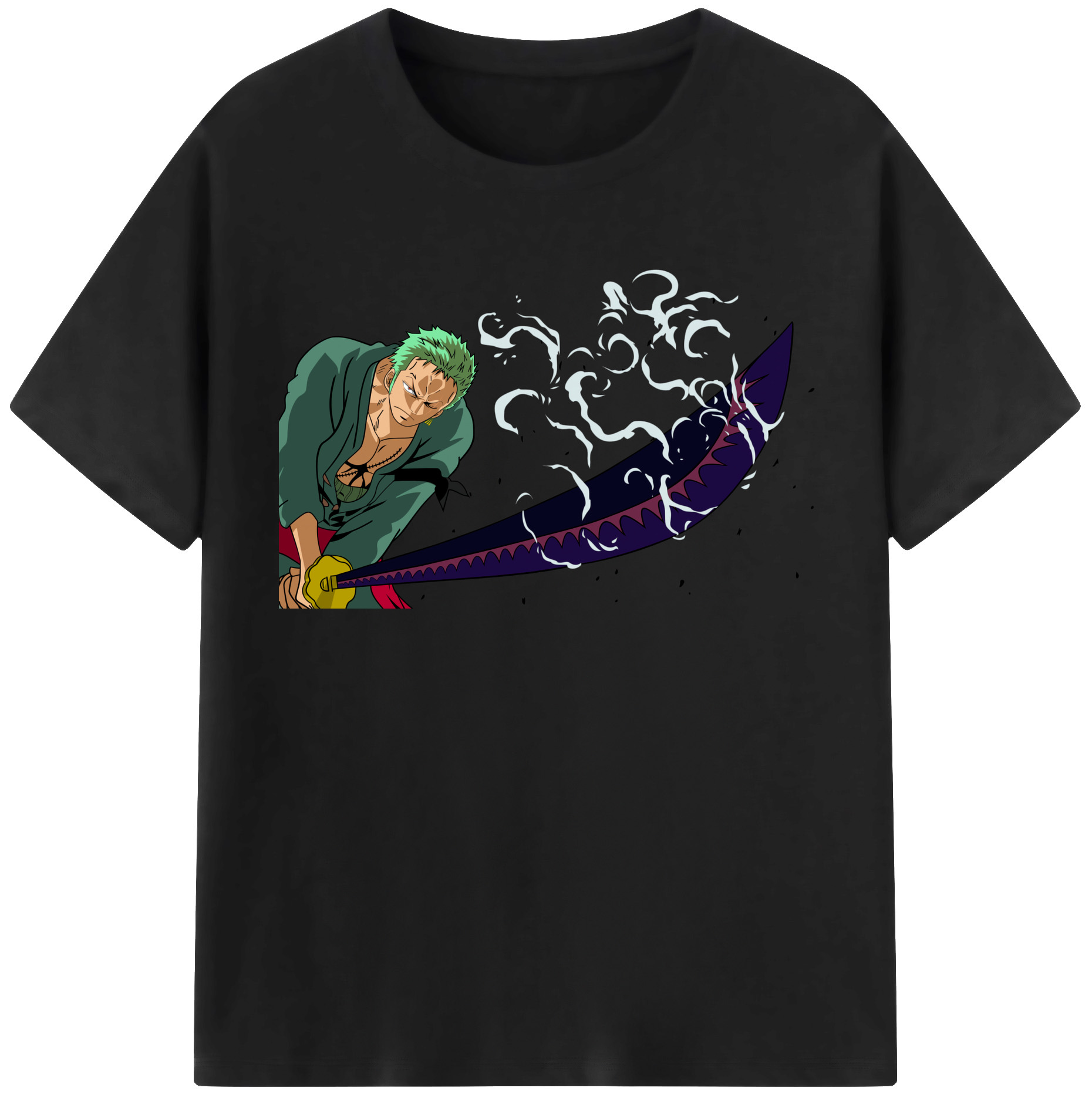 ワンピース ロロノア・ゾロ ONE PIECE Roronoa Zoro 綿100％半袖Tシャツ（フロントプリント）