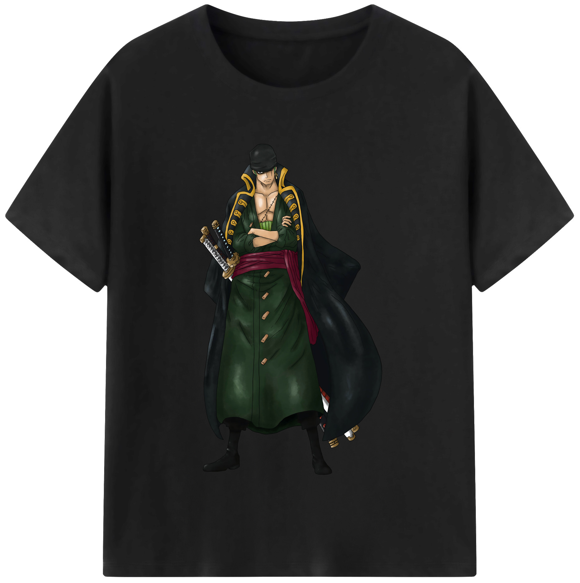 ワンピース ロロノア・ゾロ ONE PIECE Roronoa Zoro 綿100％半袖Tシャツ（フロントプリント）