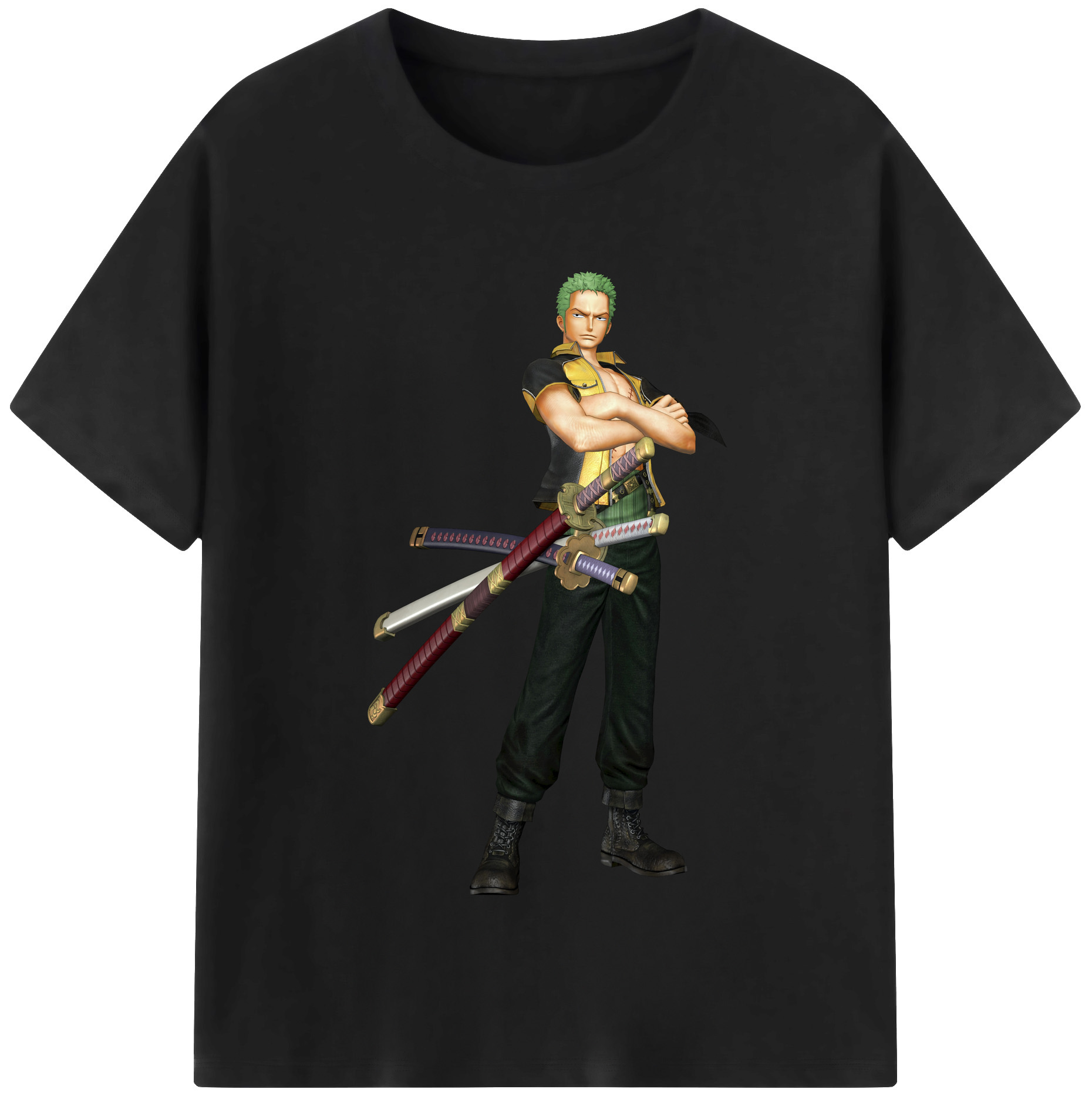 ワンピース ロロノア・ゾロ ONE PIECE Roronoa Zoro 綿100％半袖Tシャツ（フロントプリント）