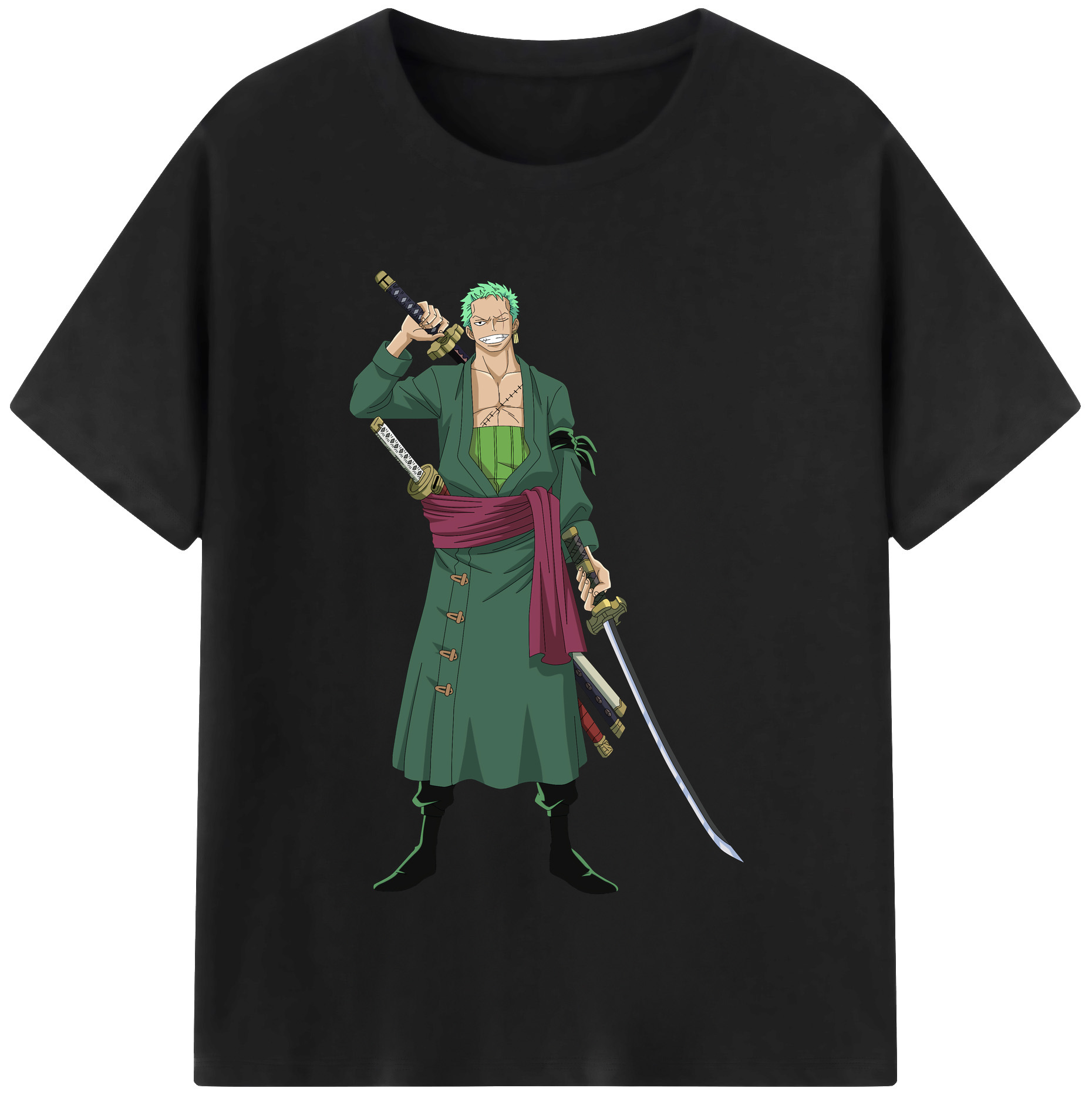 ワンピース ロロノア・ゾロ ONE PIECE Roronoa Zoro 綿100％半袖Tシャツ（フロントプリント）