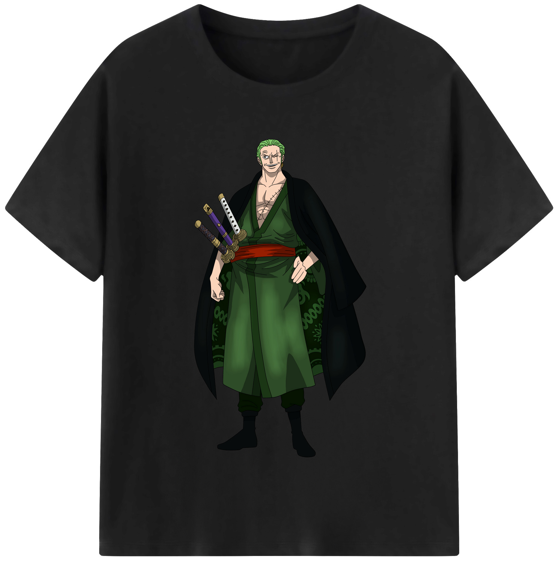 ワンピース ロロノア・ゾロ ONE PIECE Roronoa Zoro 綿100％半袖Tシャツ（フロントプリント）