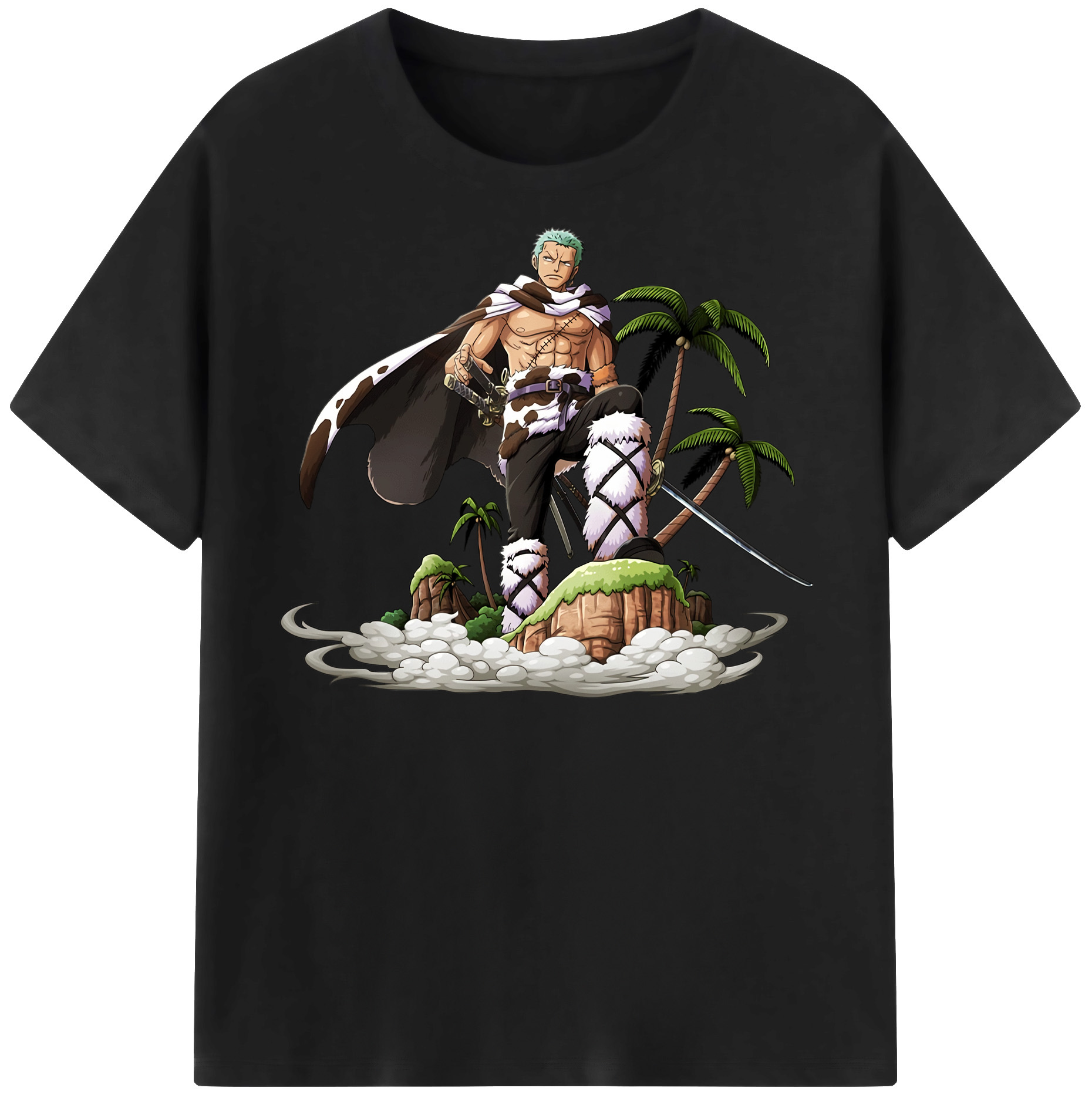 ワンピース ロロノア・ゾロ ONE PIECE Roronoa Zoro 綿100％半袖Tシャツ（フロントプリント）