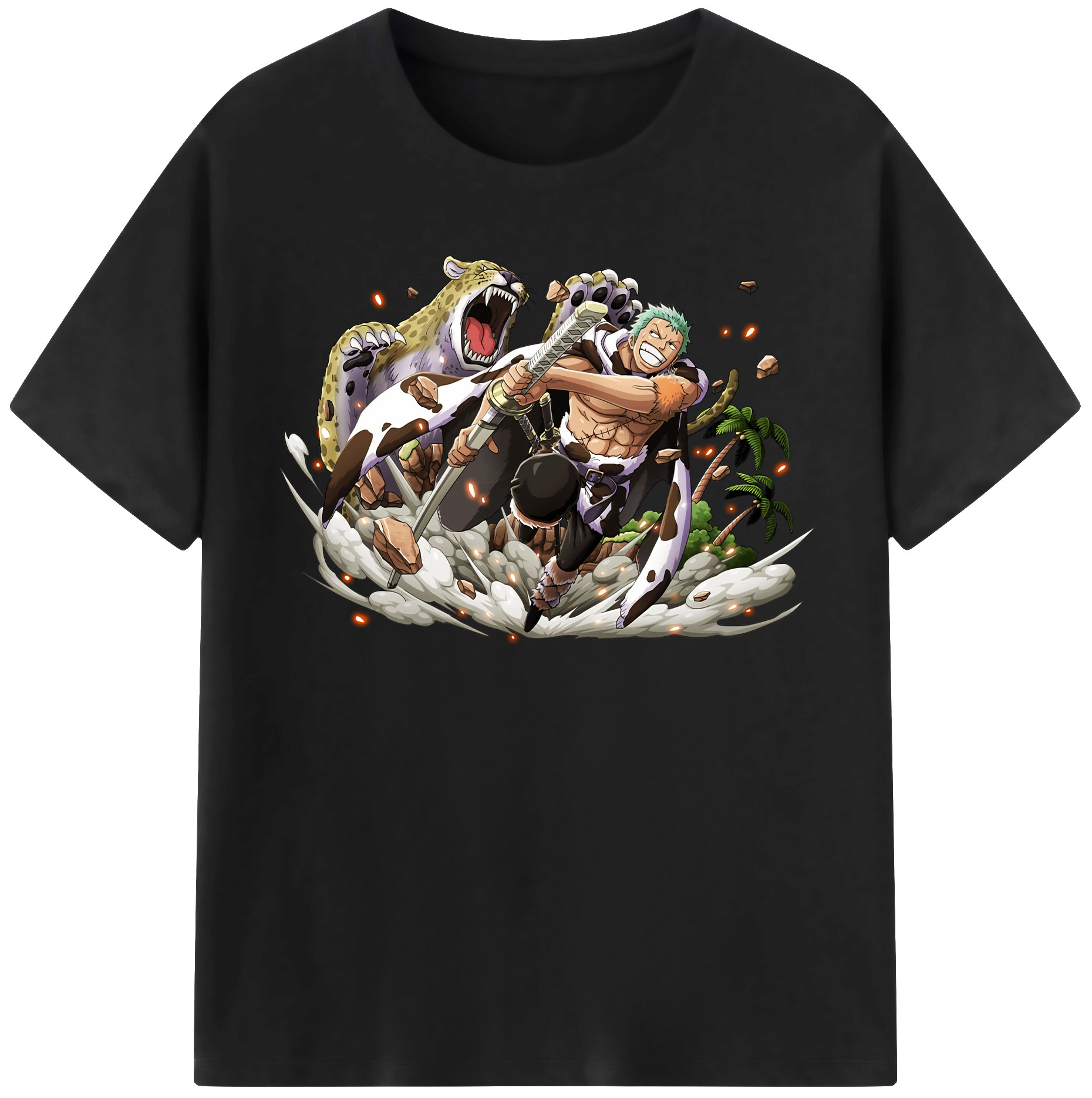 ワンピース ロロノア・ゾロ ONE PIECE Roronoa Zoro 綿100％半袖Tシャツ（フロントプリント）