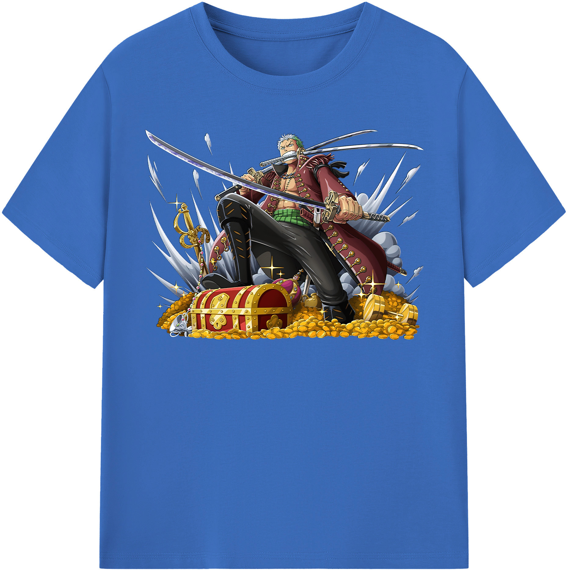 ワンピース ロロノア・ゾロ ONE PIECE Roronoa Zoro 綿100％半袖Tシャツ（フロントプリント）