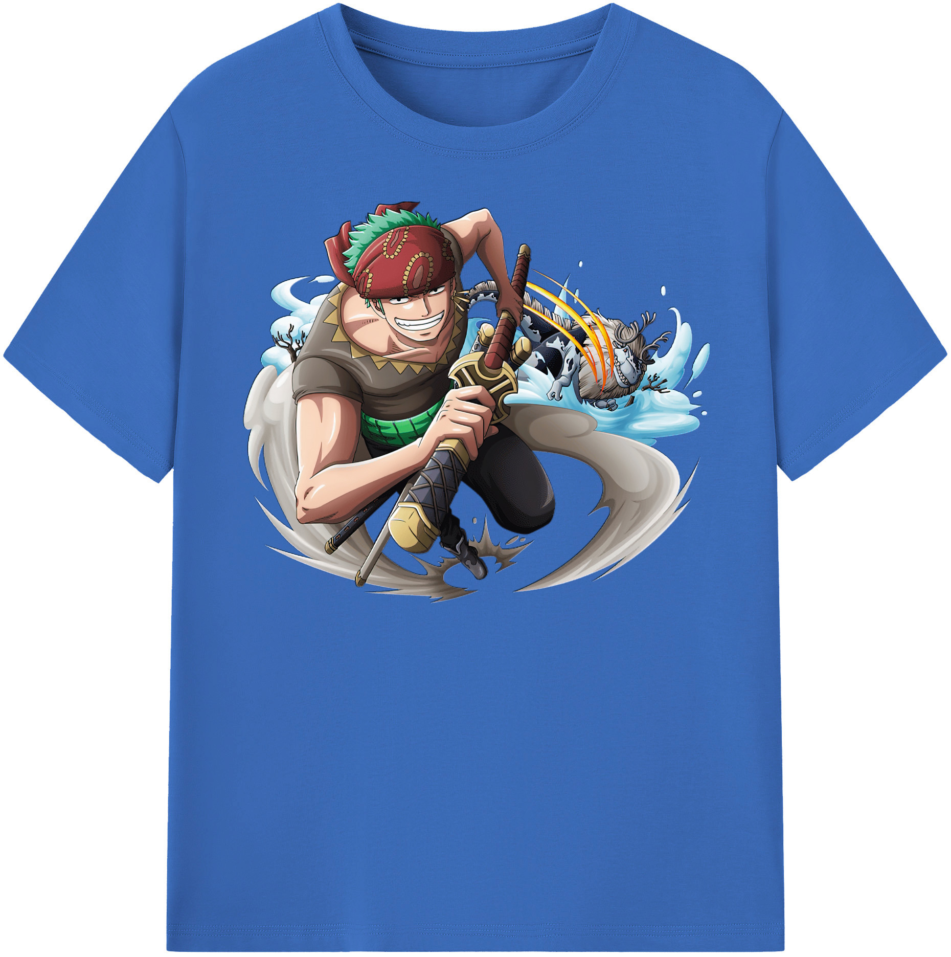 ワンピース ロロノア・ゾロ ONE PIECE Roronoa Zoro 綿100％半袖Tシャツ（フロントプリント）