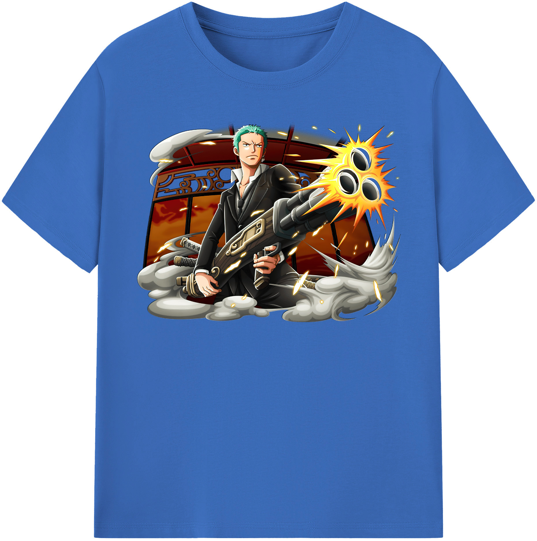 ワンピース ロロノア・ゾロ ONE PIECE Roronoa Zoro 綿100％半袖Tシャツ（フロントプリント）