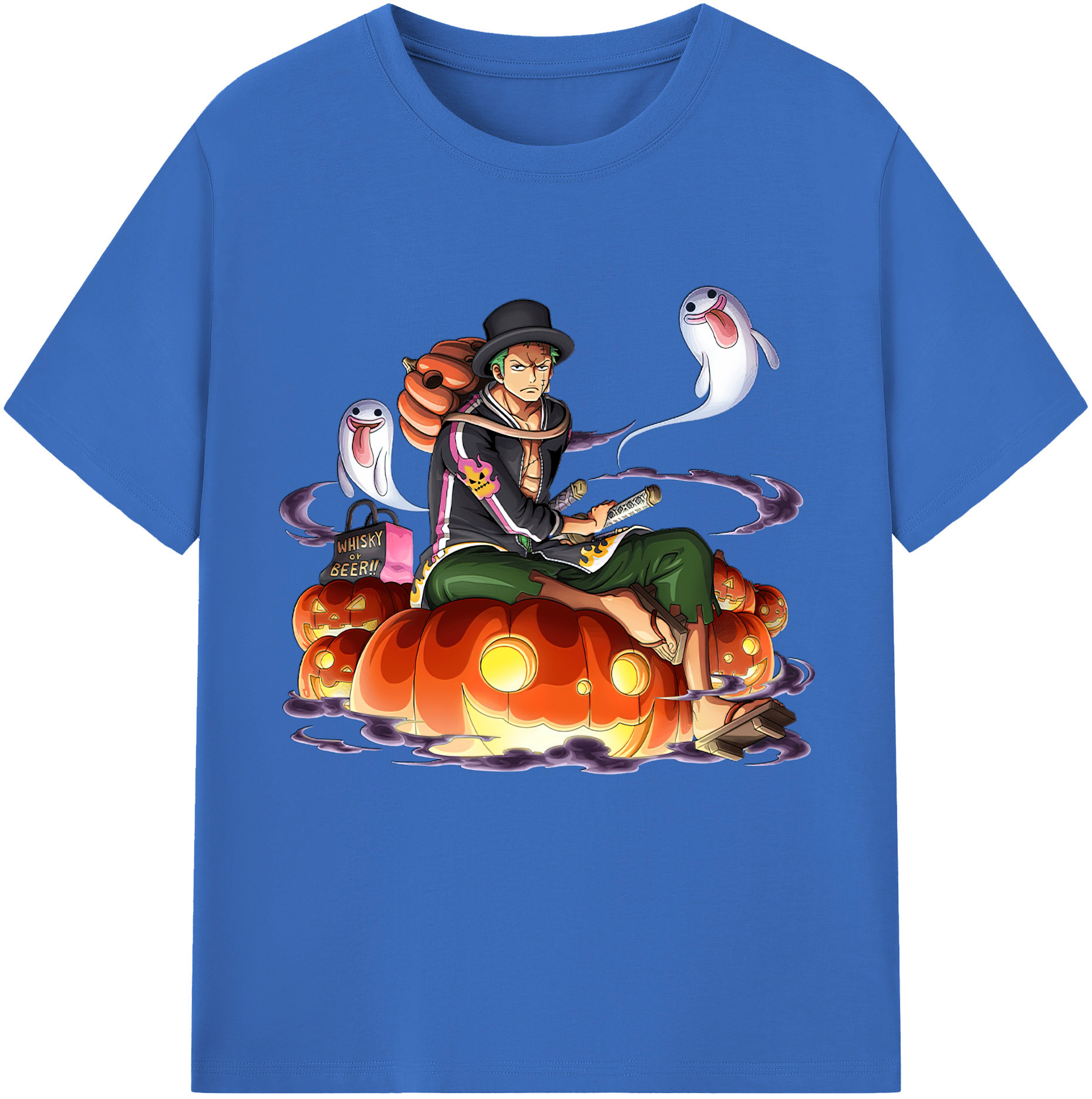 ワンピース ロロノア・ゾロ ONE PIECE Roronoa Zoro 綿100％半袖Tシャツ（フロントプリント）