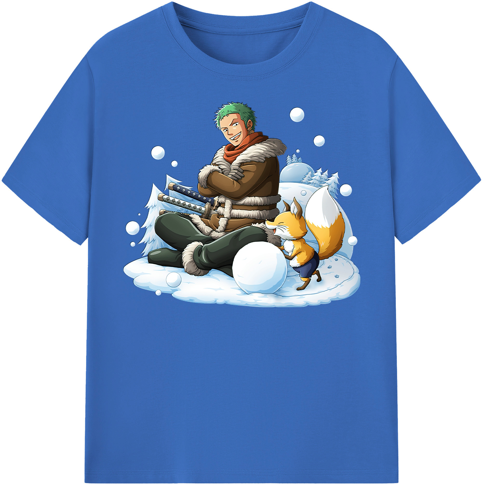 ワンピース ロロノア・ゾロ ONE PIECE Roronoa Zoro 綿100％半袖Tシャツ（フロントプリント）