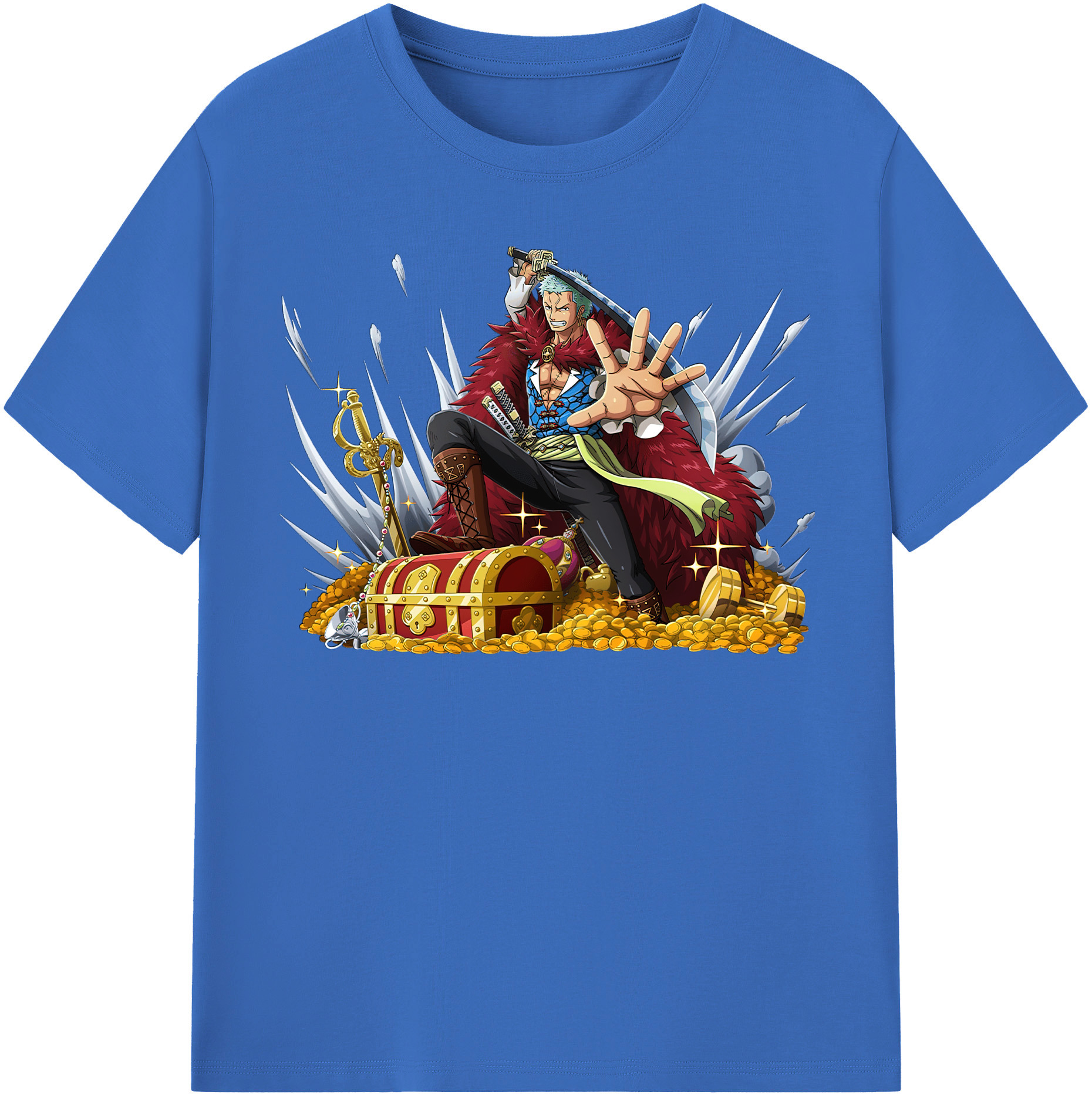 ワンピース ロロノア・ゾロ ONE PIECE Roronoa Zoro 綿100％半袖Tシャツ（フロントプリント）