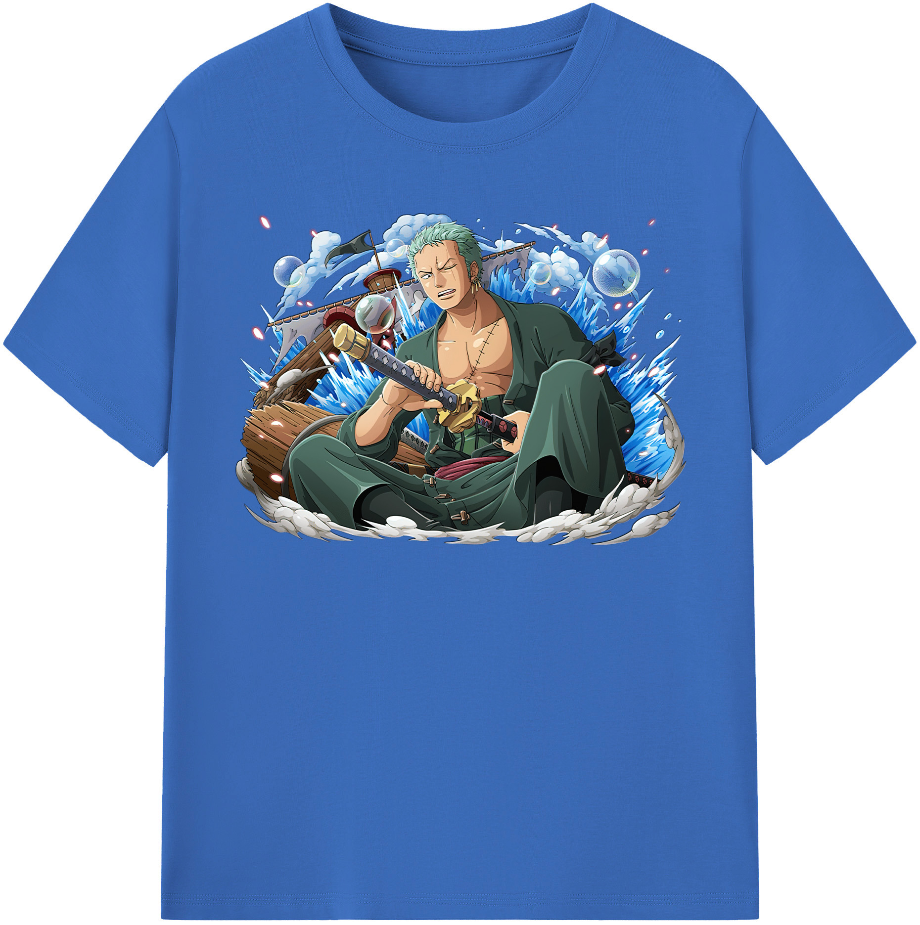 ワンピース ロロノア・ゾロ ONE PIECE Roronoa Zoro 綿100％半袖Tシャツ（フロントプリント）