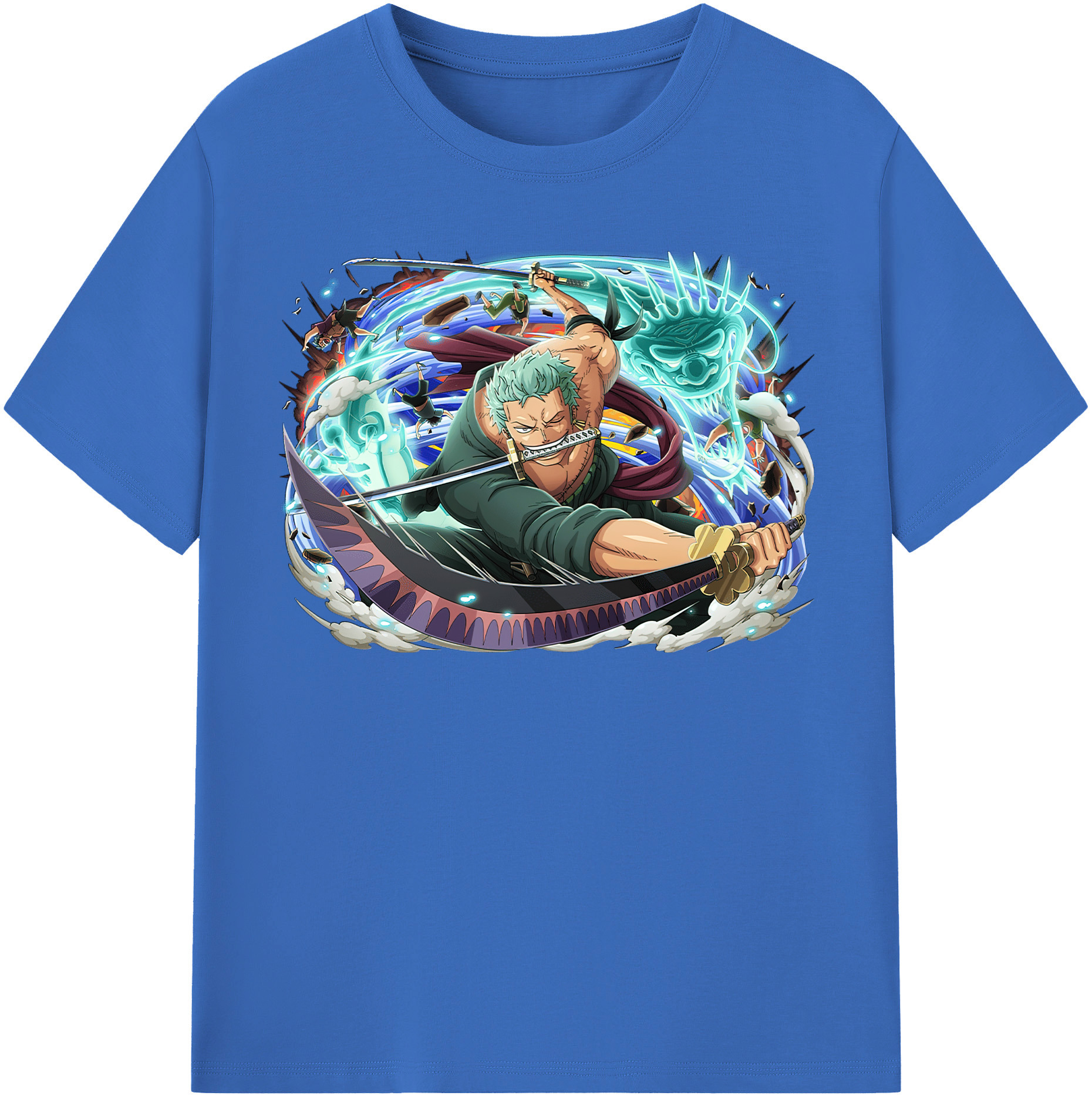 ワンピース ロロノア・ゾロ ONE PIECE Roronoa Zoro 綿100％半袖Tシャツ（フロントプリント）