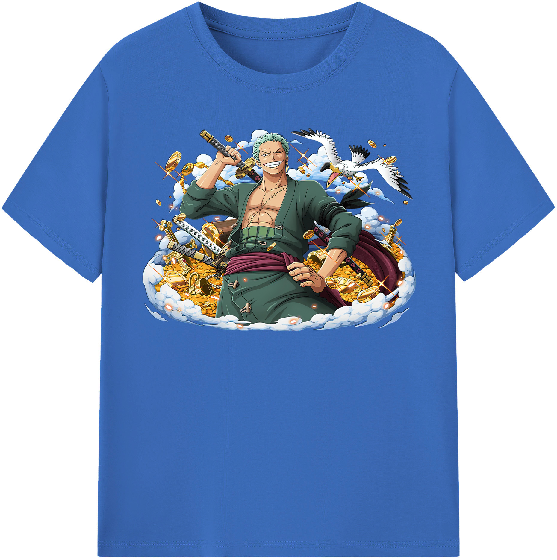 ワンピース ロロノア・ゾロ ONE PIECE Roronoa Zoro 綿100％半袖Tシャツ（フロントプリント）