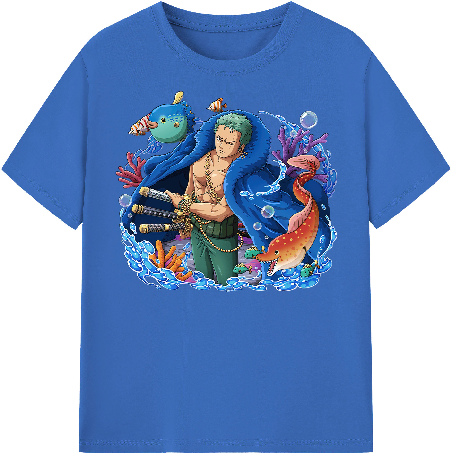 ワンピース ロロノア・ゾロ ONE PIECE Roronoa Zoro 綿100％半袖Tシャツ（フロントプリント）