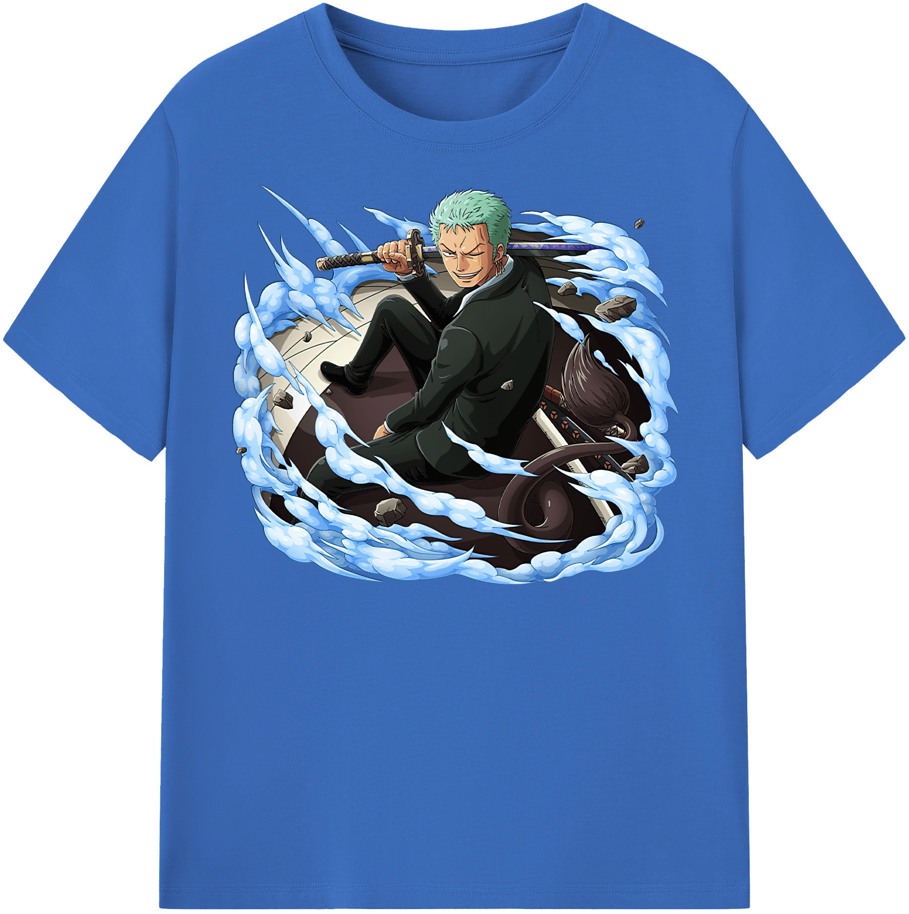 ワンピース ロロノア・ゾロ ONE PIECE Roronoa Zoro 綿100％半袖Tシャツ（フロントプリント）