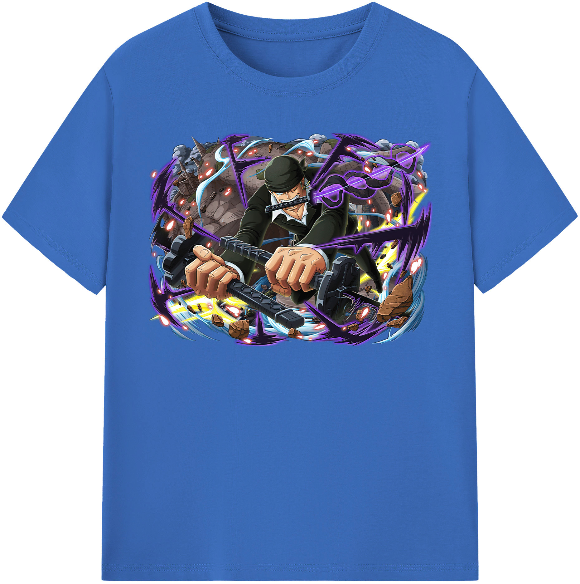 ワンピース ロロノア・ゾロ ONE PIECE Roronoa Zoro 綿100％半袖Tシャツ（フロントプリント）