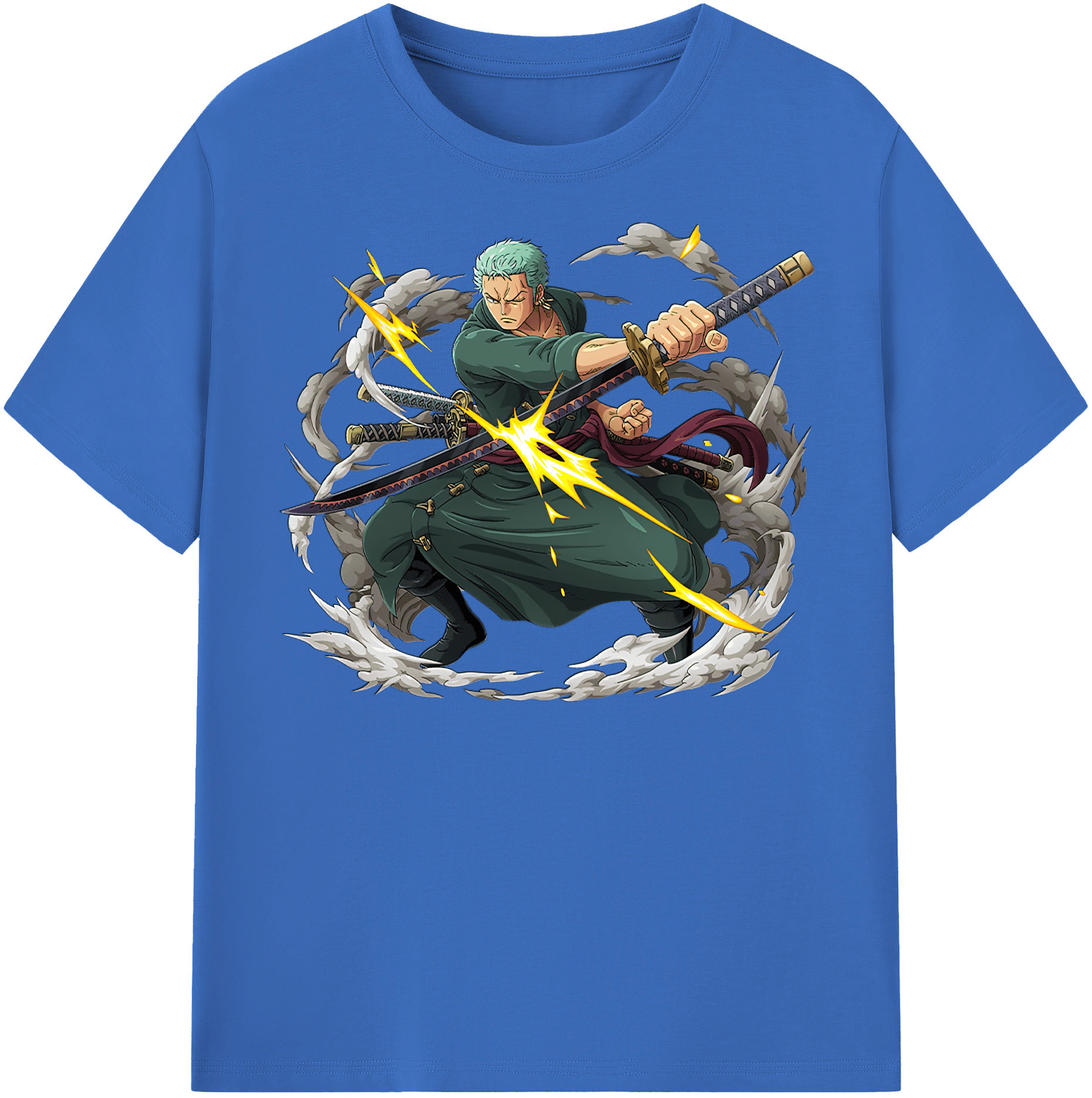 ワンピース ロロノア・ゾロ ONE PIECE Roronoa Zoro 綿100％半袖Tシャツ（フロントプリント）