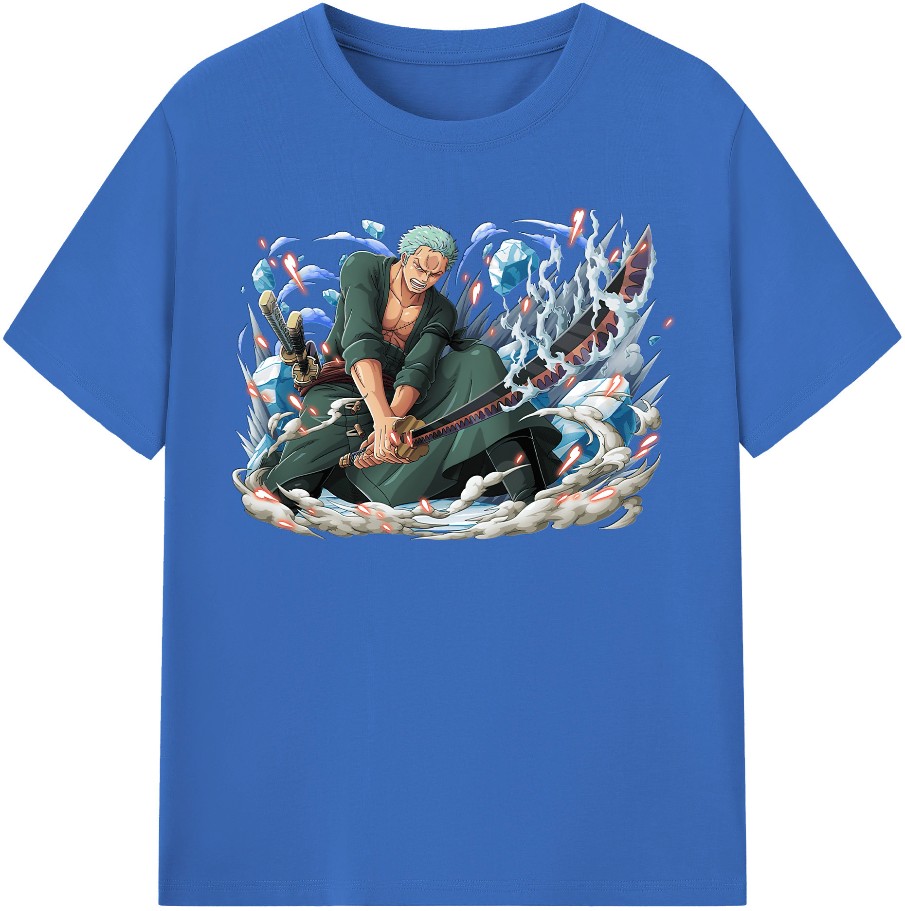 ワンピース ロロノア・ゾロ ONE PIECE Roronoa Zoro 綿100％半袖Tシャツ（フロントプリント）