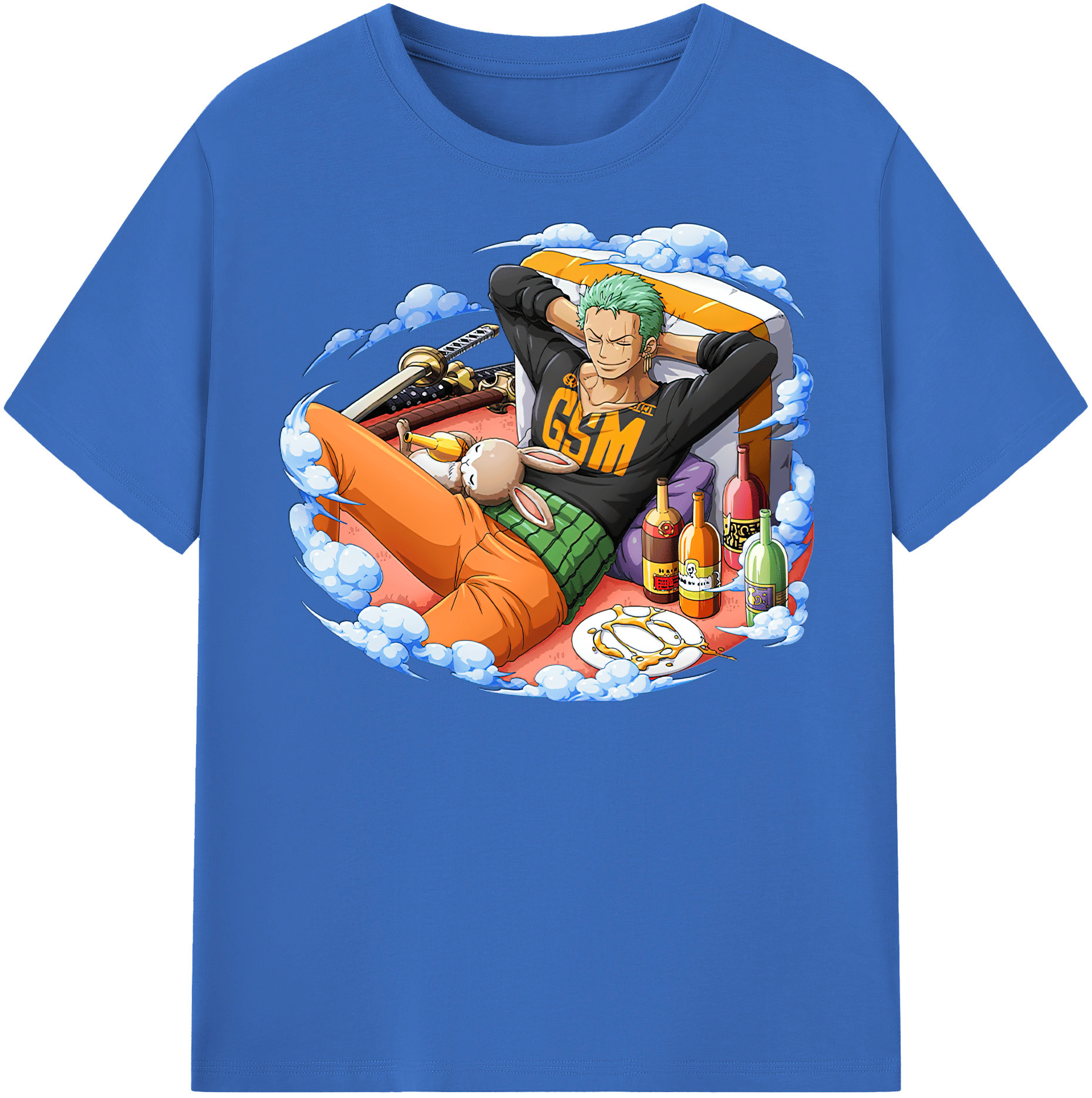 ワンピース ロロノア・ゾロ ONE PIECE Roronoa Zoro 綿100％半袖Tシャツ（フロントプリント）