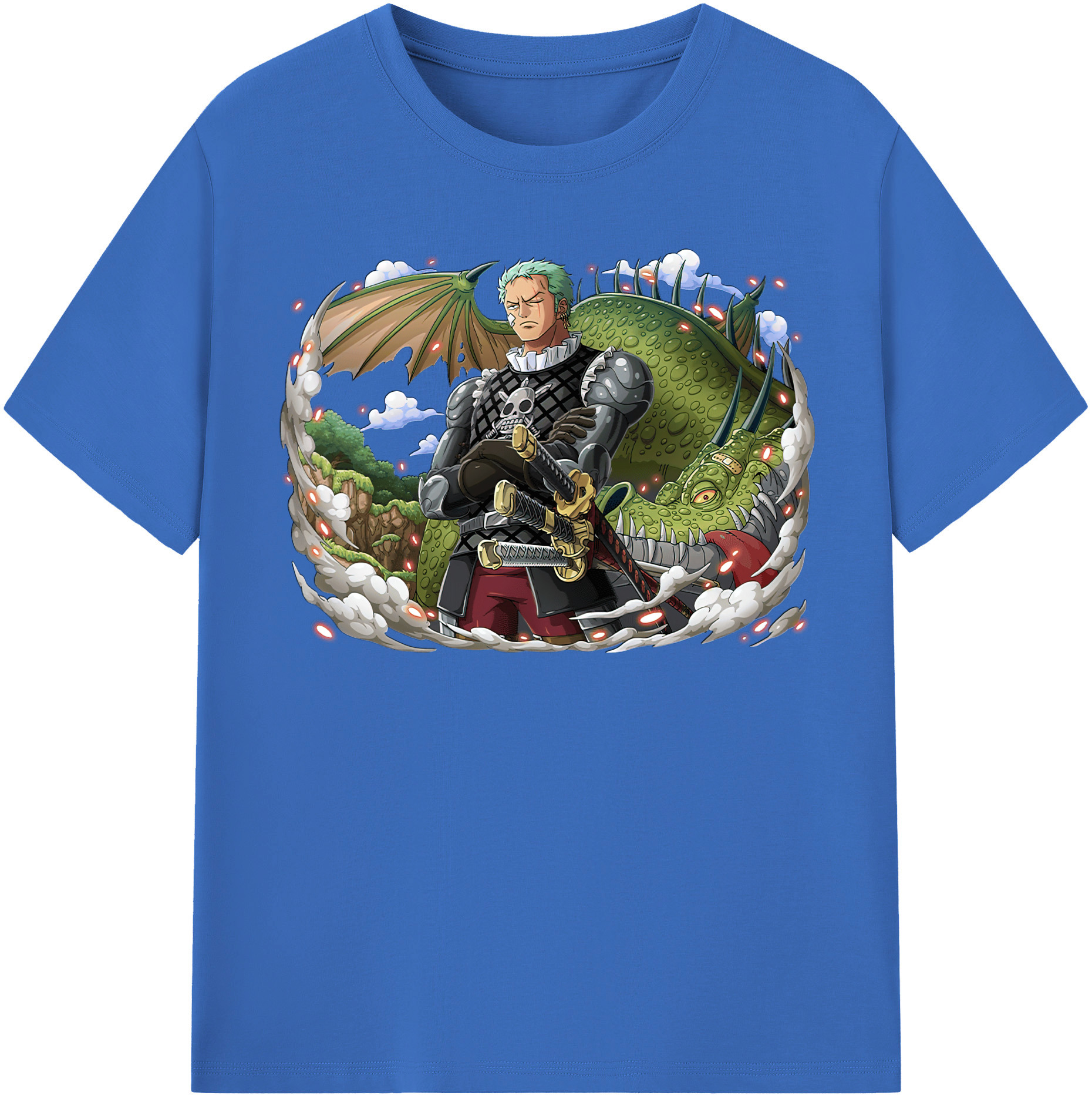ワンピース ロロノア・ゾロ ONE PIECE Roronoa Zoro 綿100％半袖Tシャツ（フロントプリント）