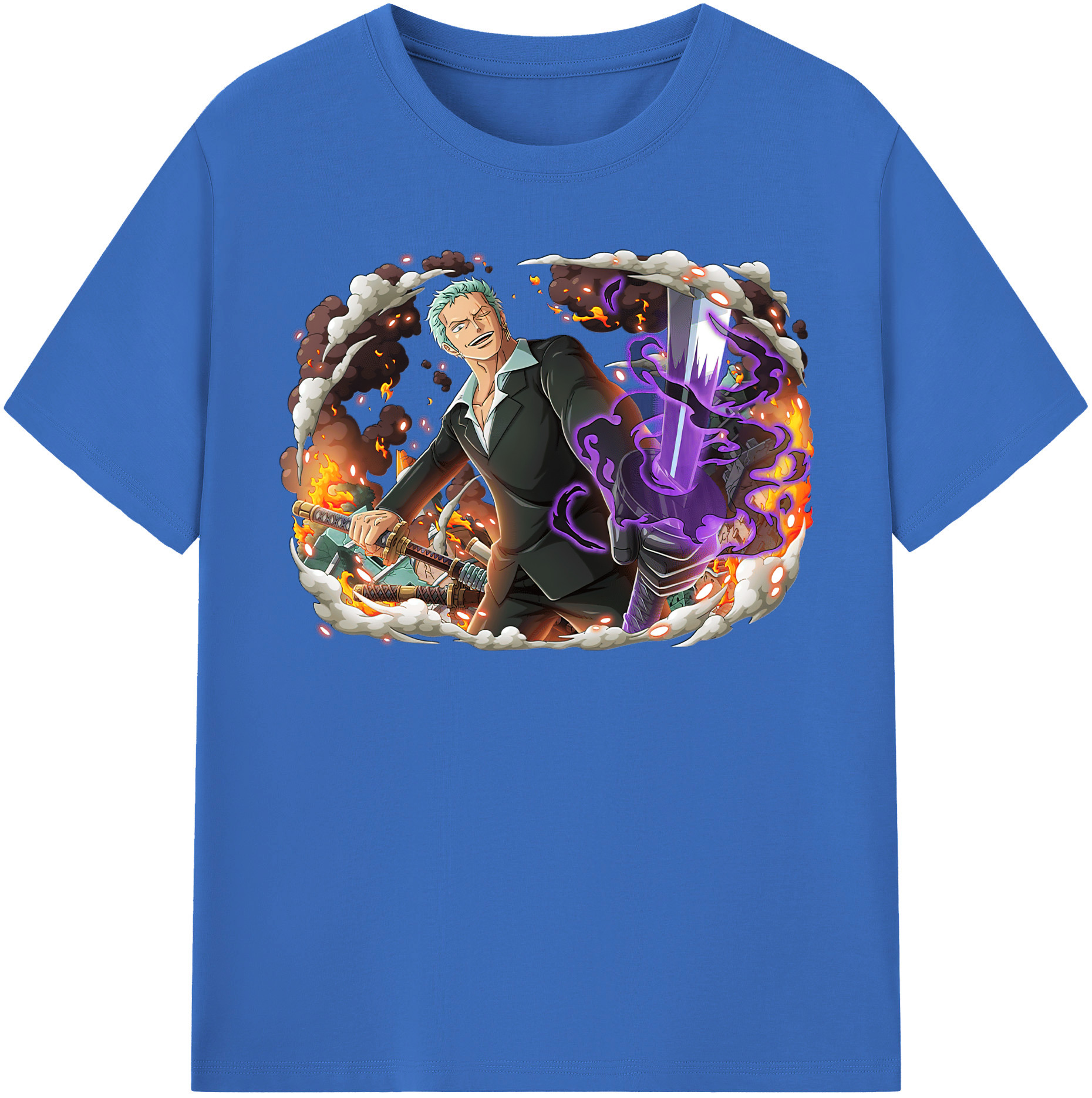 ワンピース ロロノア・ゾロ ONE PIECE Roronoa Zoro 綿100％半袖Tシャツ（フロントプリント）