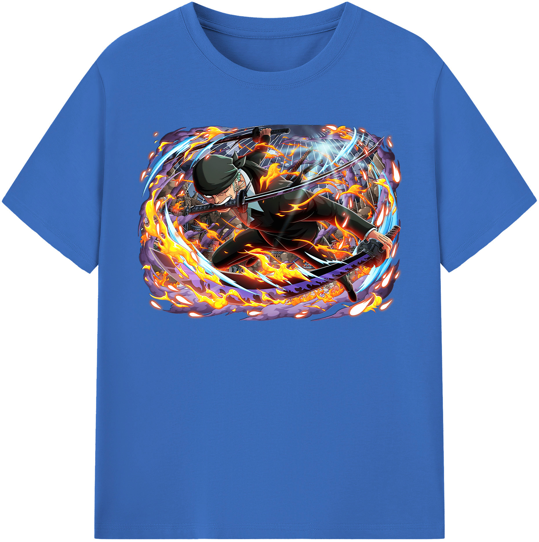 ワンピース ロロノア・ゾロ ONE PIECE Roronoa Zoro 綿100％半袖Tシャツ（フロントプリント）