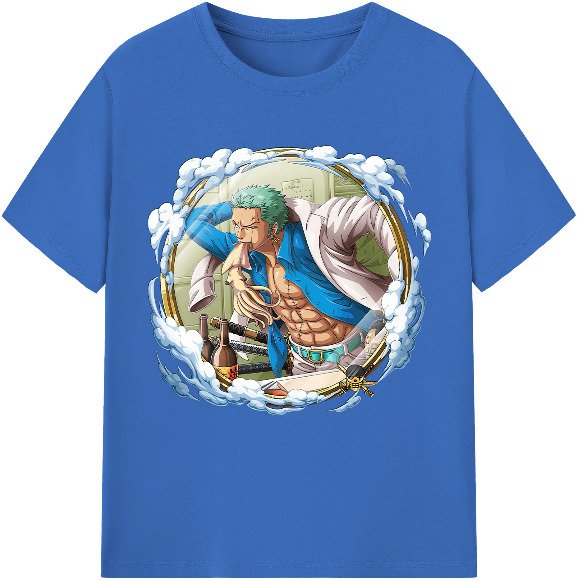 ワンピース ロロノア・ゾロ ONE PIECE Roronoa Zoro 綿100％半袖Tシャツ（フロントプリント）