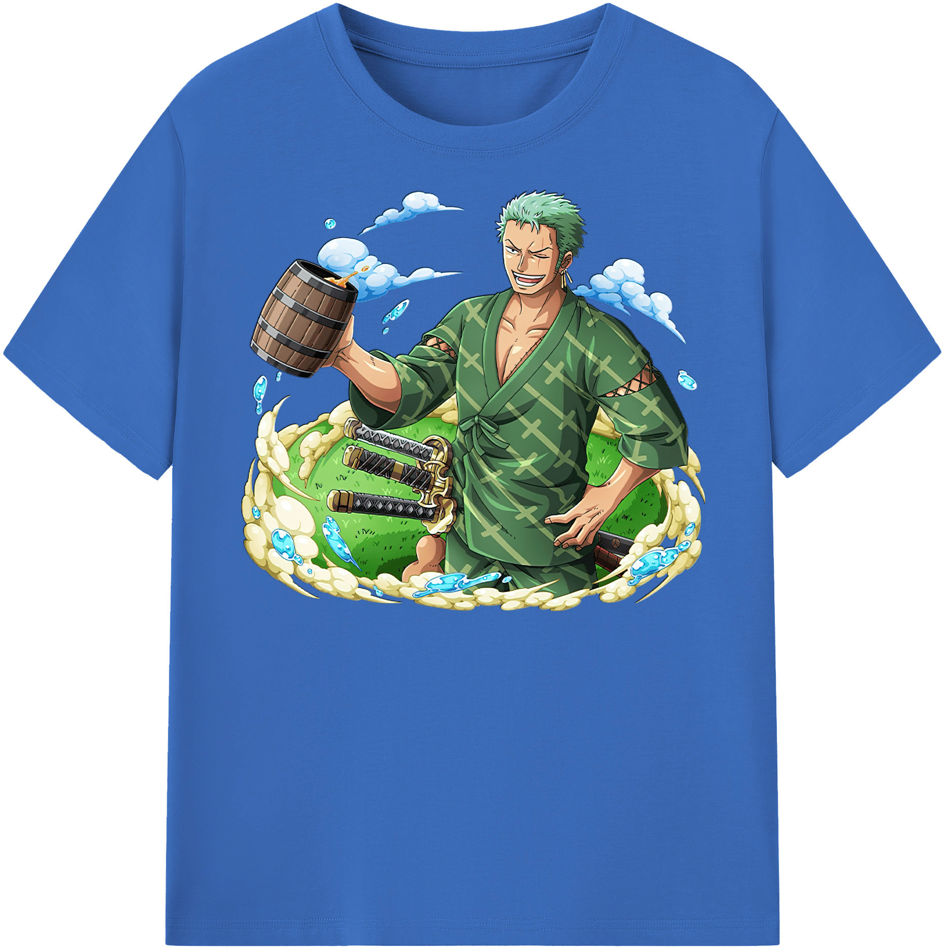 ワンピース ロロノア・ゾロ ONE PIECE Roronoa Zoro 綿100％半袖Tシャツ（フロントプリント）