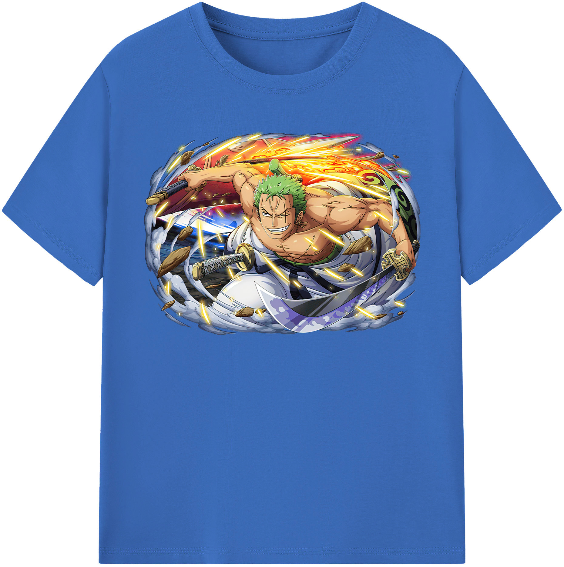 ワンピース ロロノア・ゾロ ONE PIECE Roronoa Zoro 綿100％半袖Tシャツ（フロントプリント）