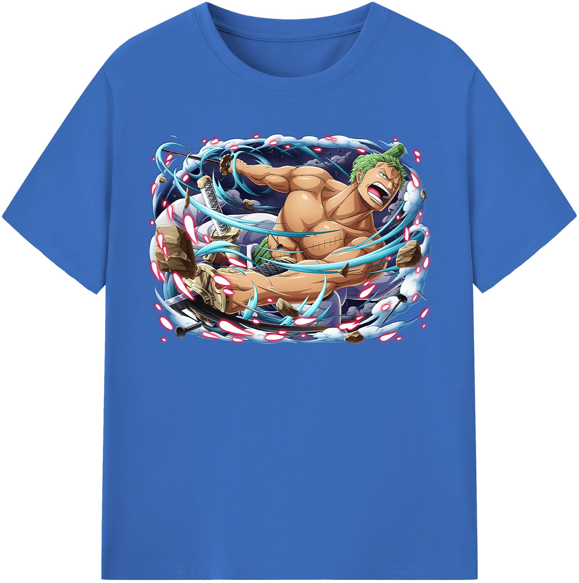 ワンピース ロロノア・ゾロ ONE PIECE Roronoa Zoro 綿100％半袖Tシャツ（フロントプリント）