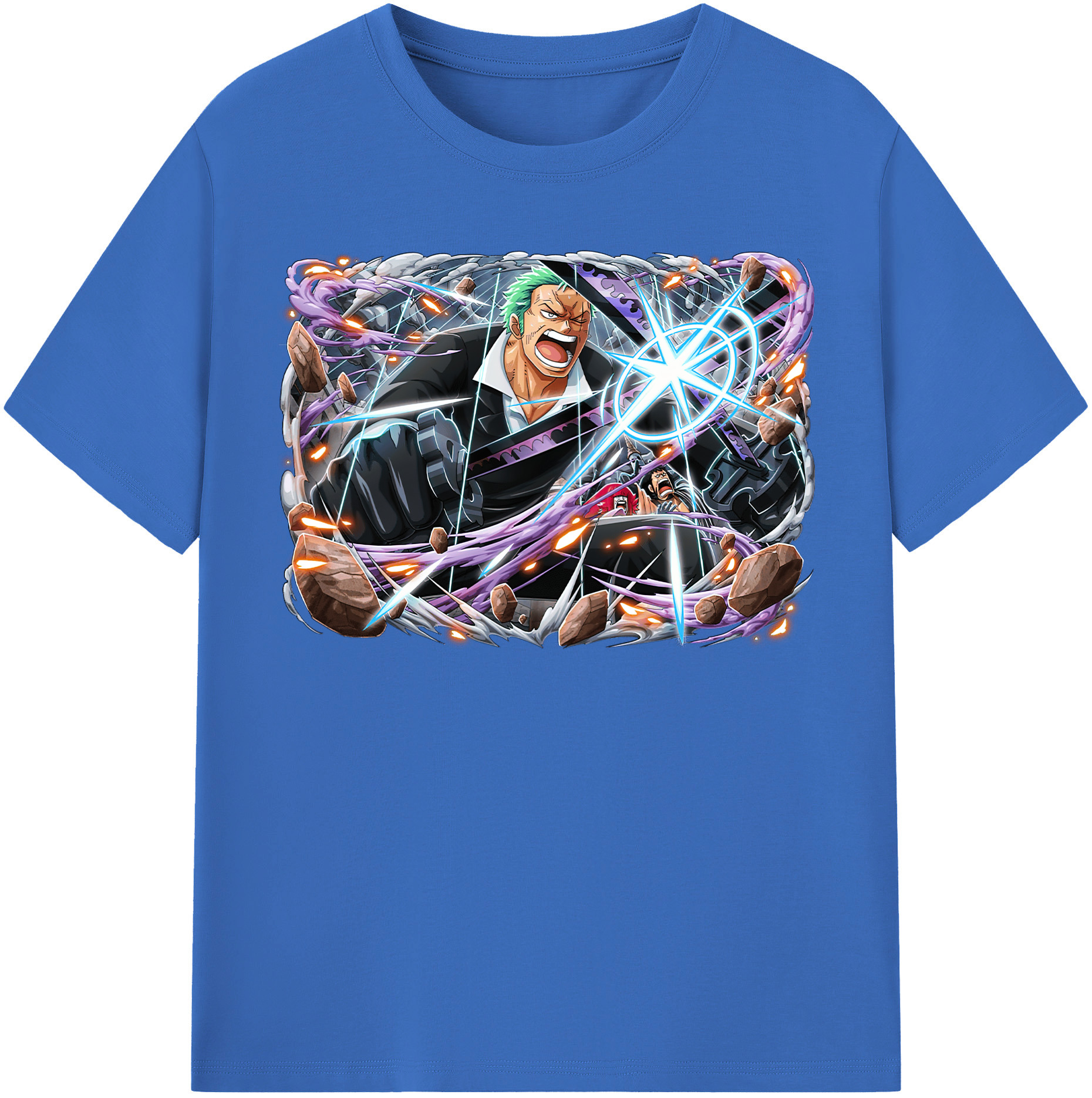 ワンピース ロロノア・ゾロ ONE PIECE Roronoa Zoro 綿100％半袖Tシャツ（フロントプリント）