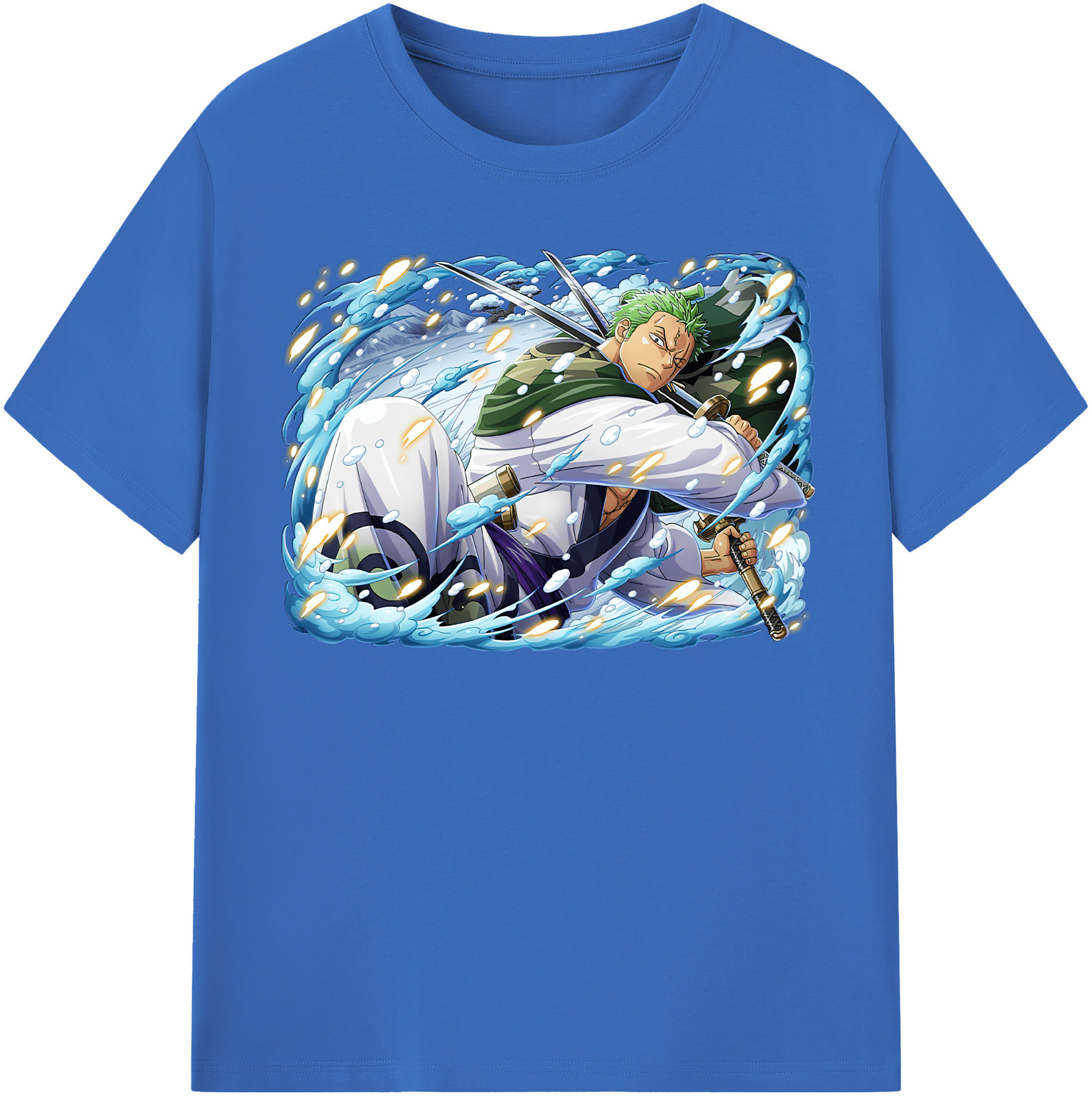 ワンピース ロロノア・ゾロ ONE PIECE Roronoa Zoro 綿100％半袖Tシャツ（フロントプリント）