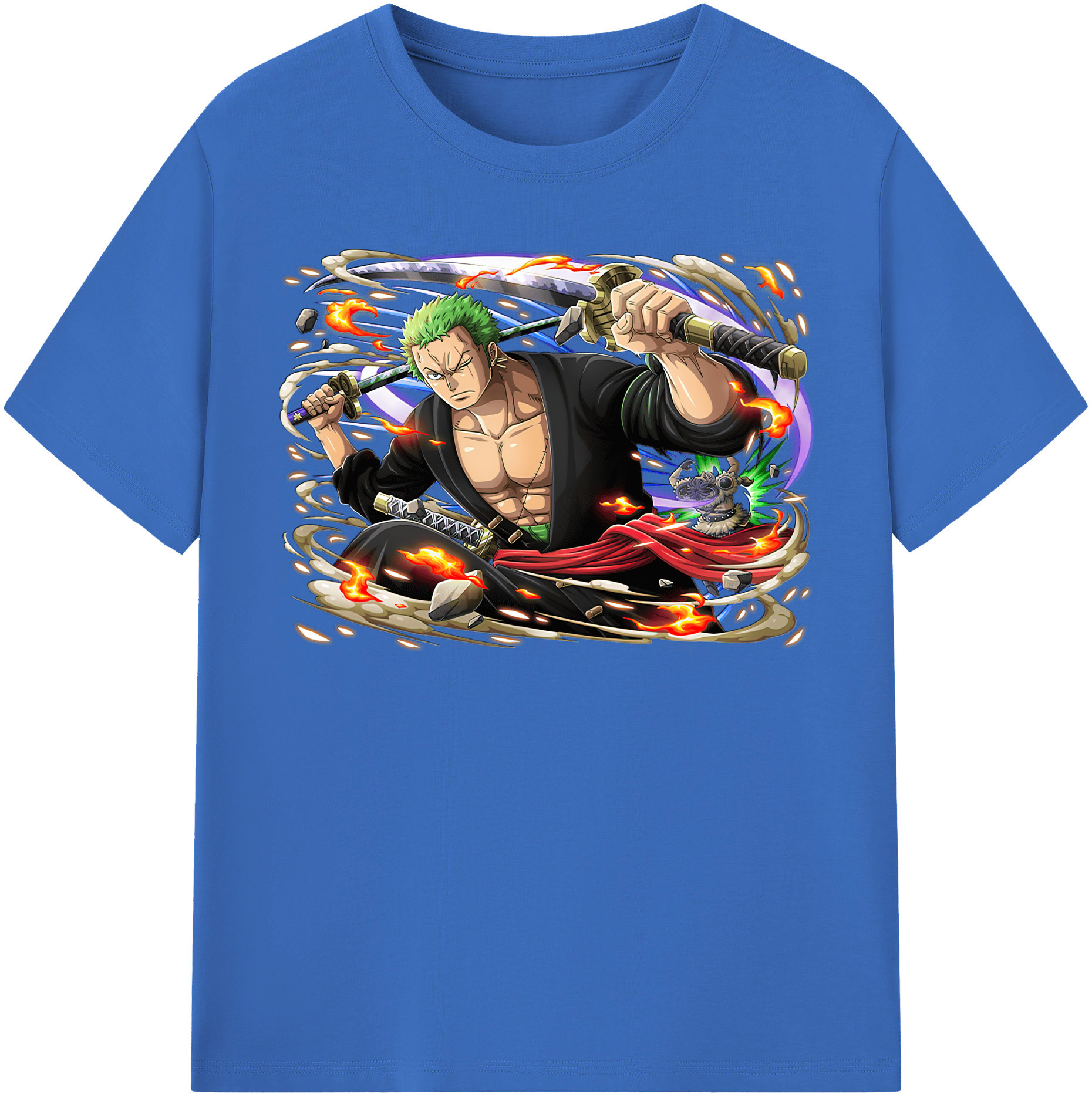 ワンピース ロロノア・ゾロ ONE PIECE Roronoa Zoro 綿100％半袖Tシャツ（フロントプリント）