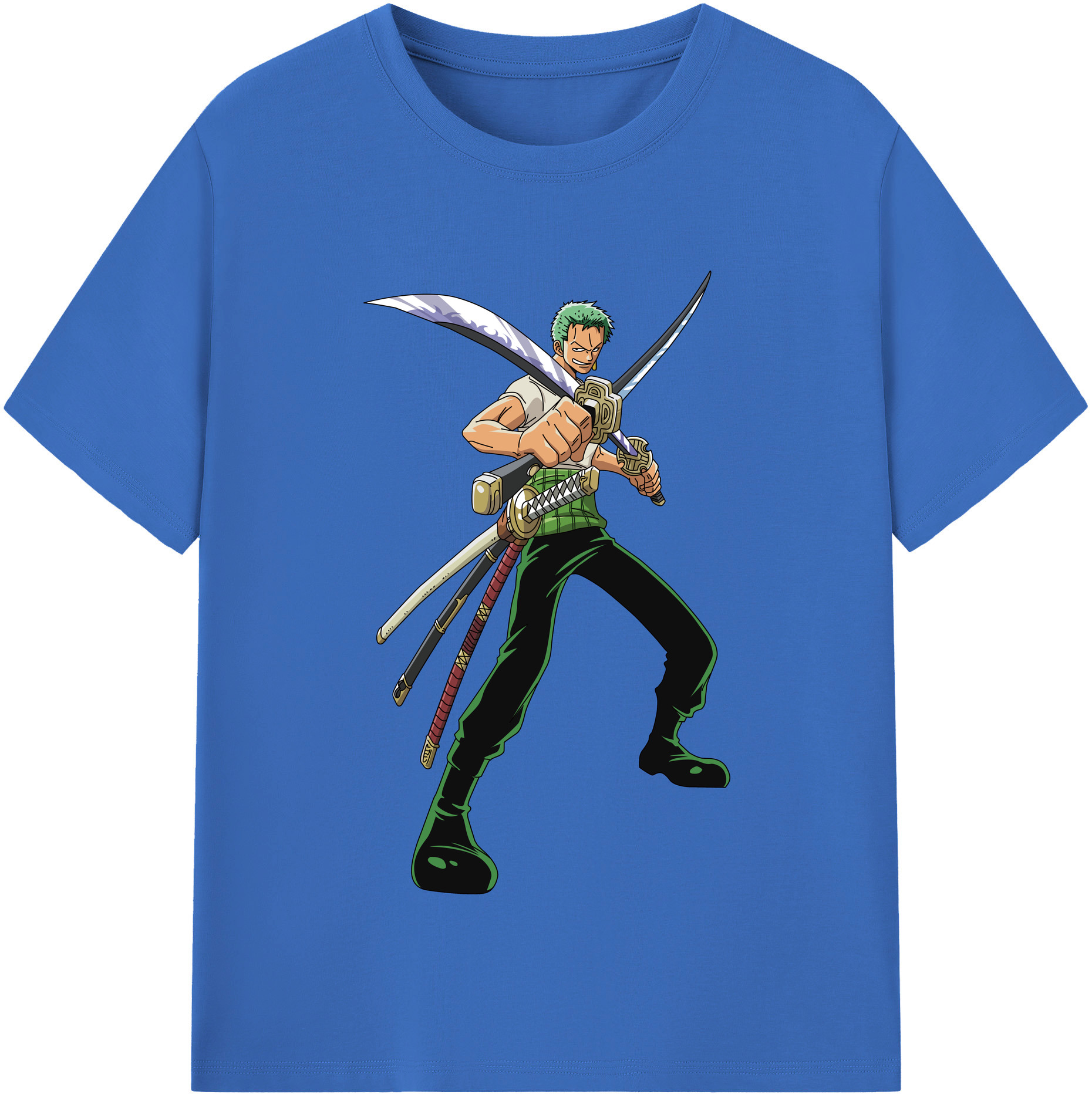 ワンピース ロロノア・ゾロ ONE PIECE Roronoa Zoro 綿100％半袖Tシャツ（フロントプリント）