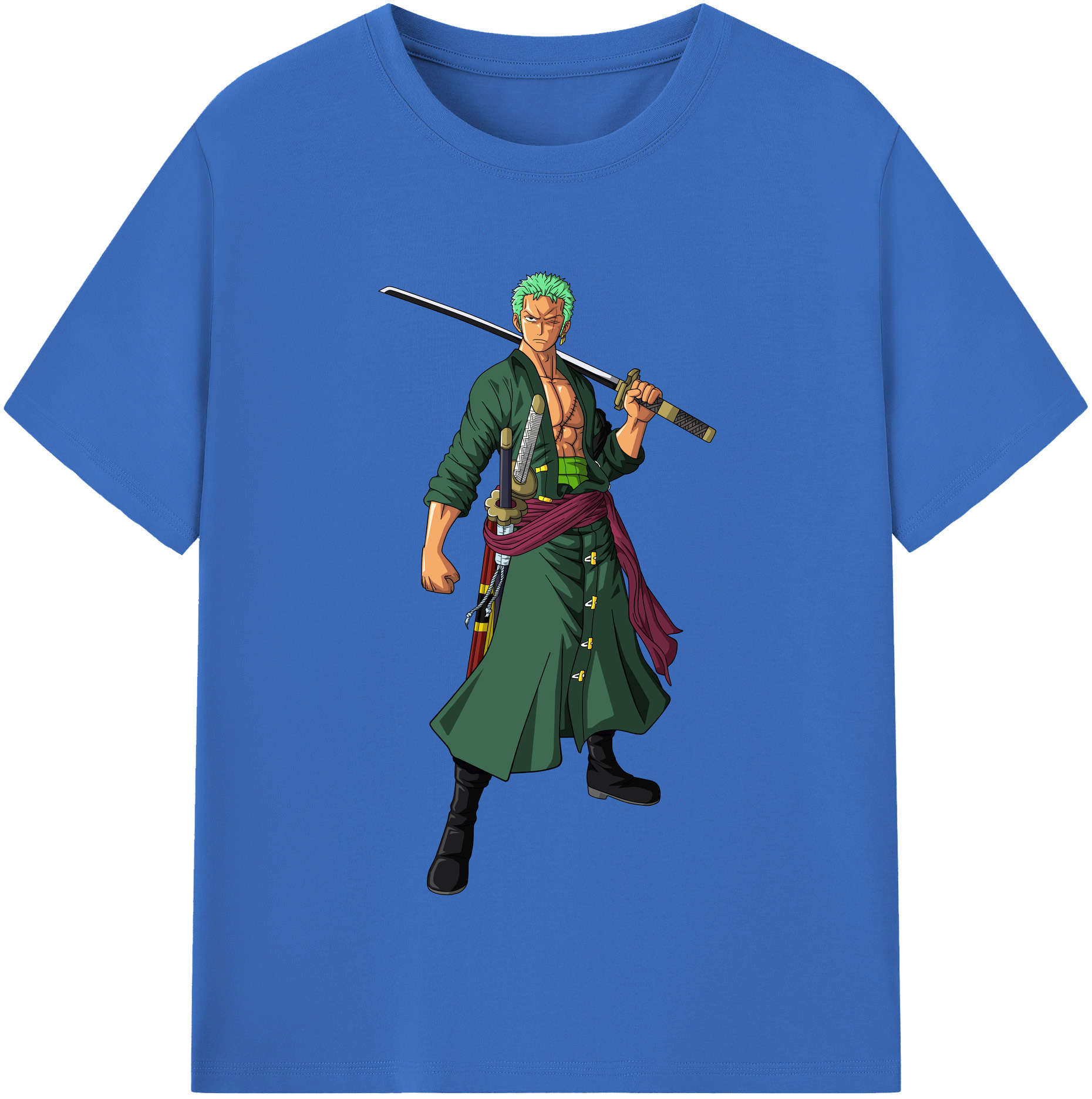 ワンピース ロロノア・ゾロ ONE PIECE Roronoa Zoro 綿100％半袖Tシャツ（フロントプリント）