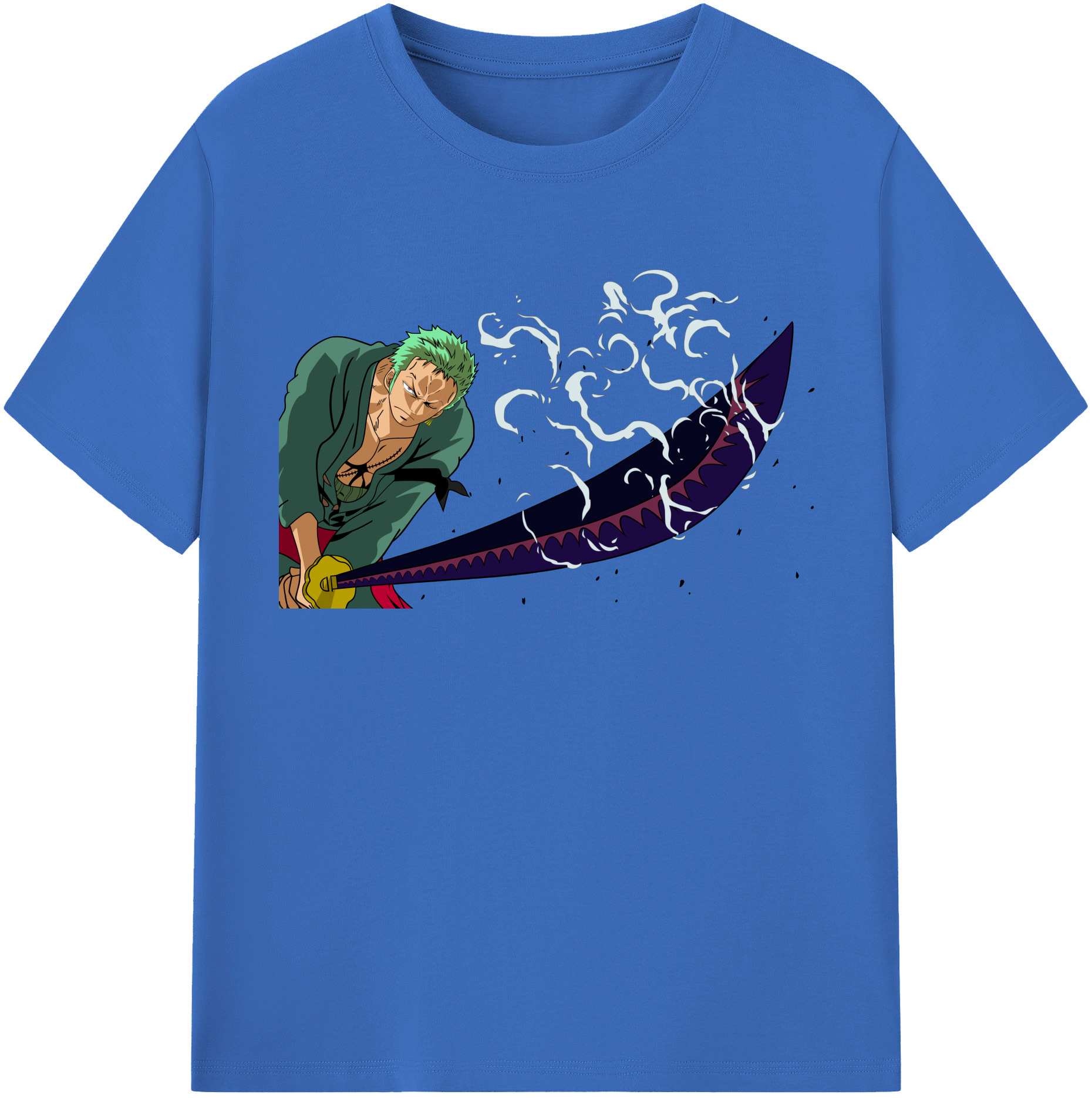 ワンピース ロロノア・ゾロ ONE PIECE Roronoa Zoro 綿100％半袖Tシャツ（フロントプリント）