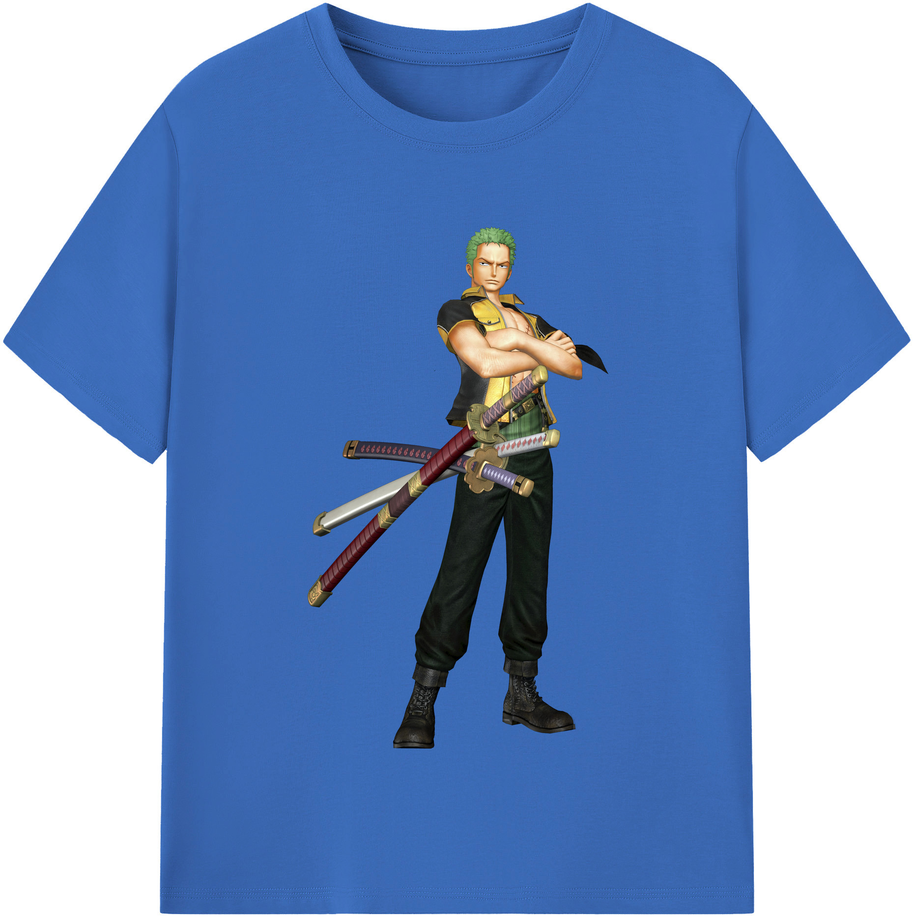 ワンピース ロロノア・ゾロ ONE PIECE Roronoa Zoro 綿100％半袖Tシャツ（フロントプリント）