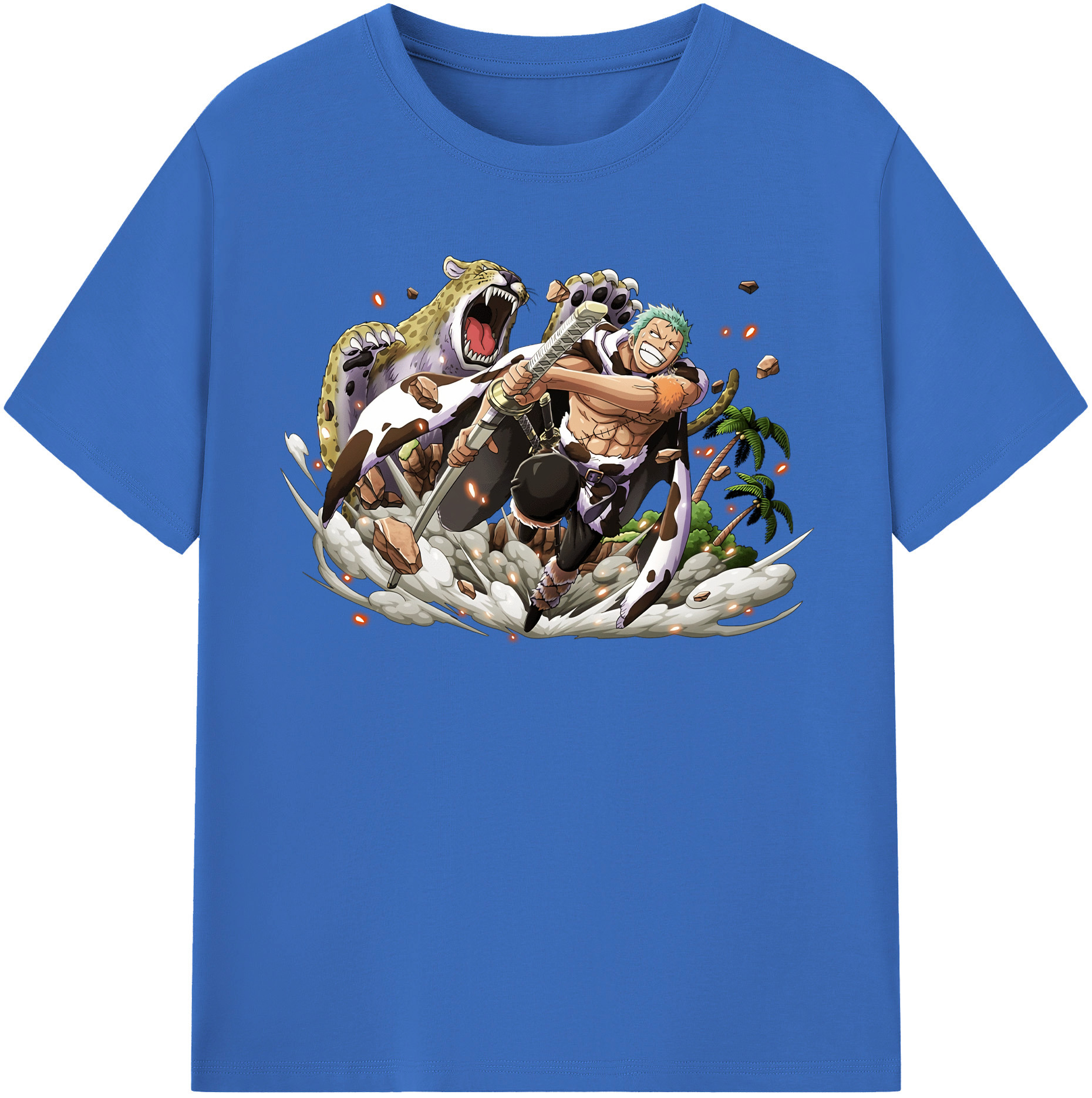 ワンピース ロロノア・ゾロ ONE PIECE Roronoa Zoro 綿100％半袖Tシャツ（フロントプリント）