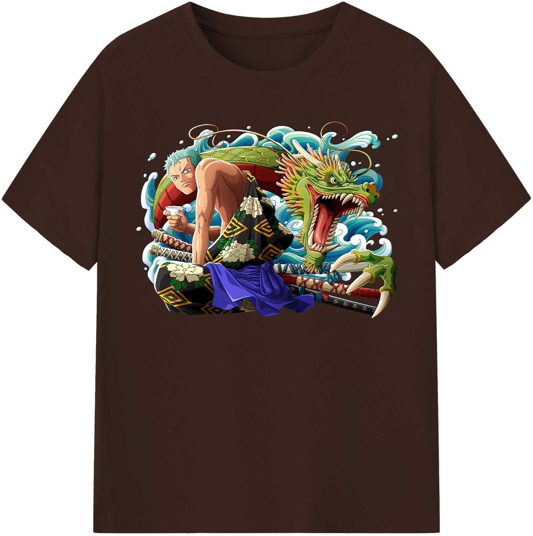 ワンピース ロロノア・ゾロ ONE PIECE Roronoa Zoro 綿100％半袖Tシャツ（フロントプリント）