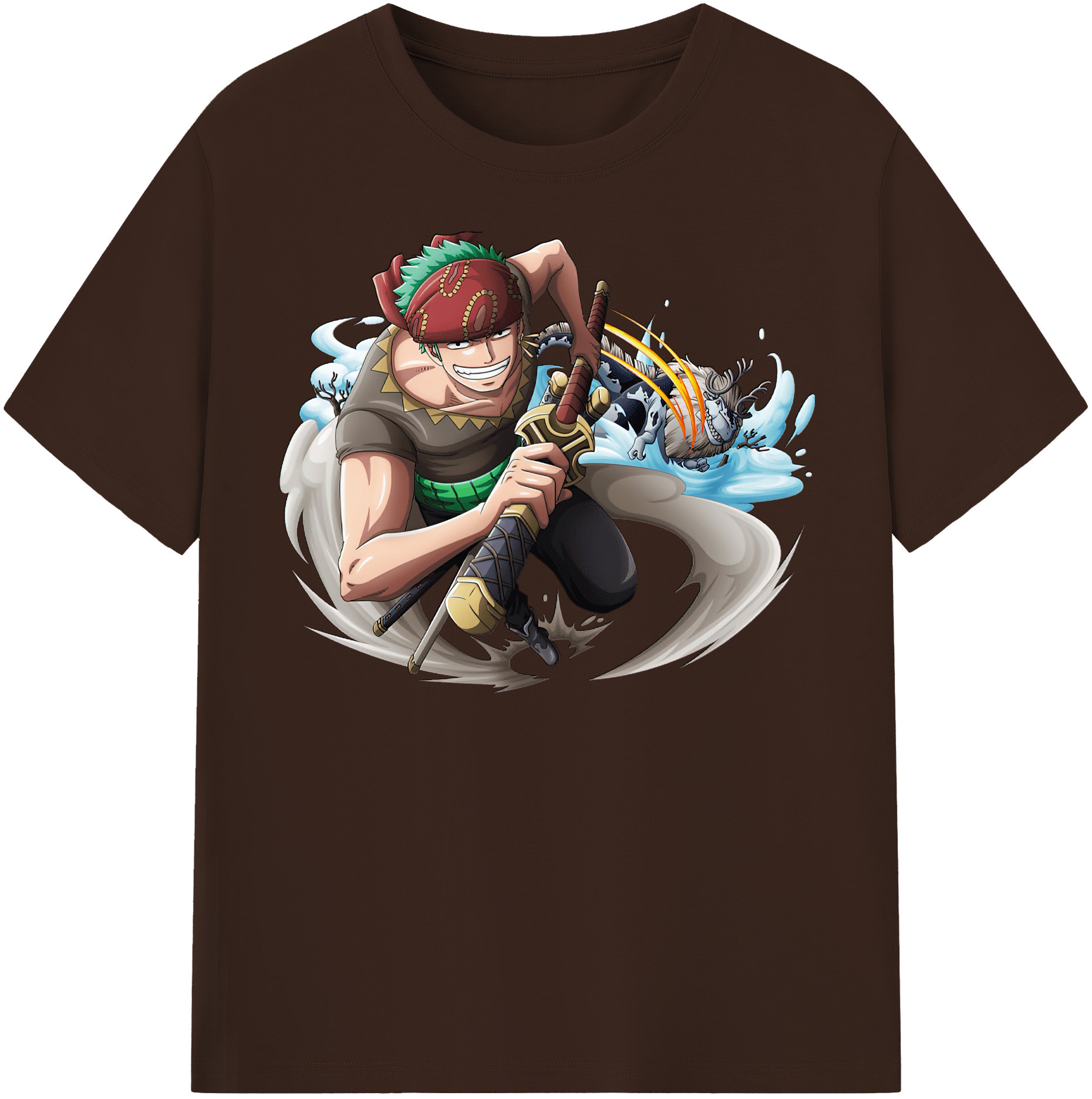 ワンピース ロロノア・ゾロ ONE PIECE Roronoa Zoro 綿100％半袖Tシャツ（フロントプリント）