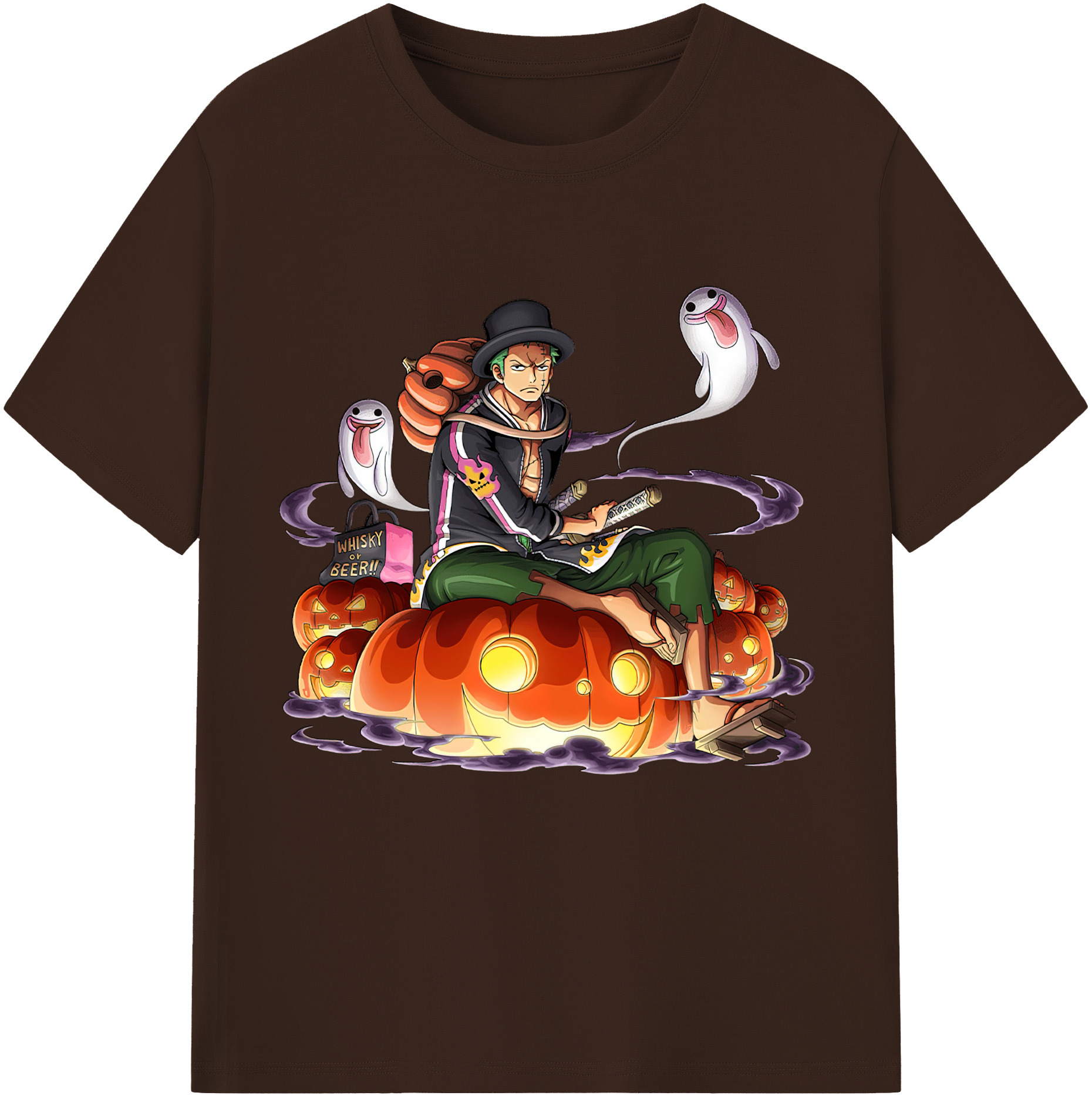 ワンピース ロロノア・ゾロ ONE PIECE Roronoa Zoro 綿100％半袖Tシャツ（フロントプリント）