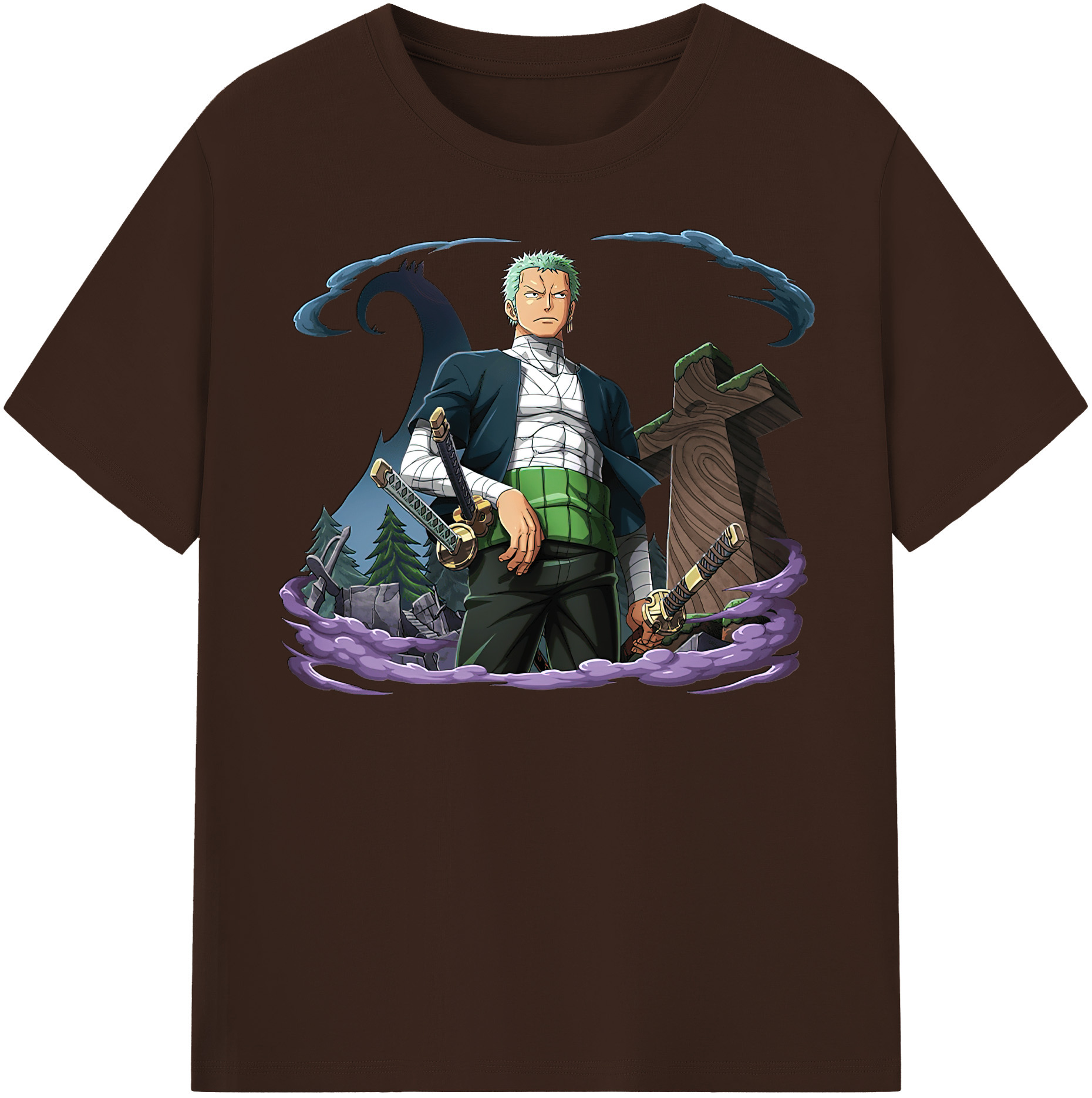 ワンピース ロロノア・ゾロ ONE PIECE Roronoa Zoro 綿100％半袖Tシャツ（フロントプリント）