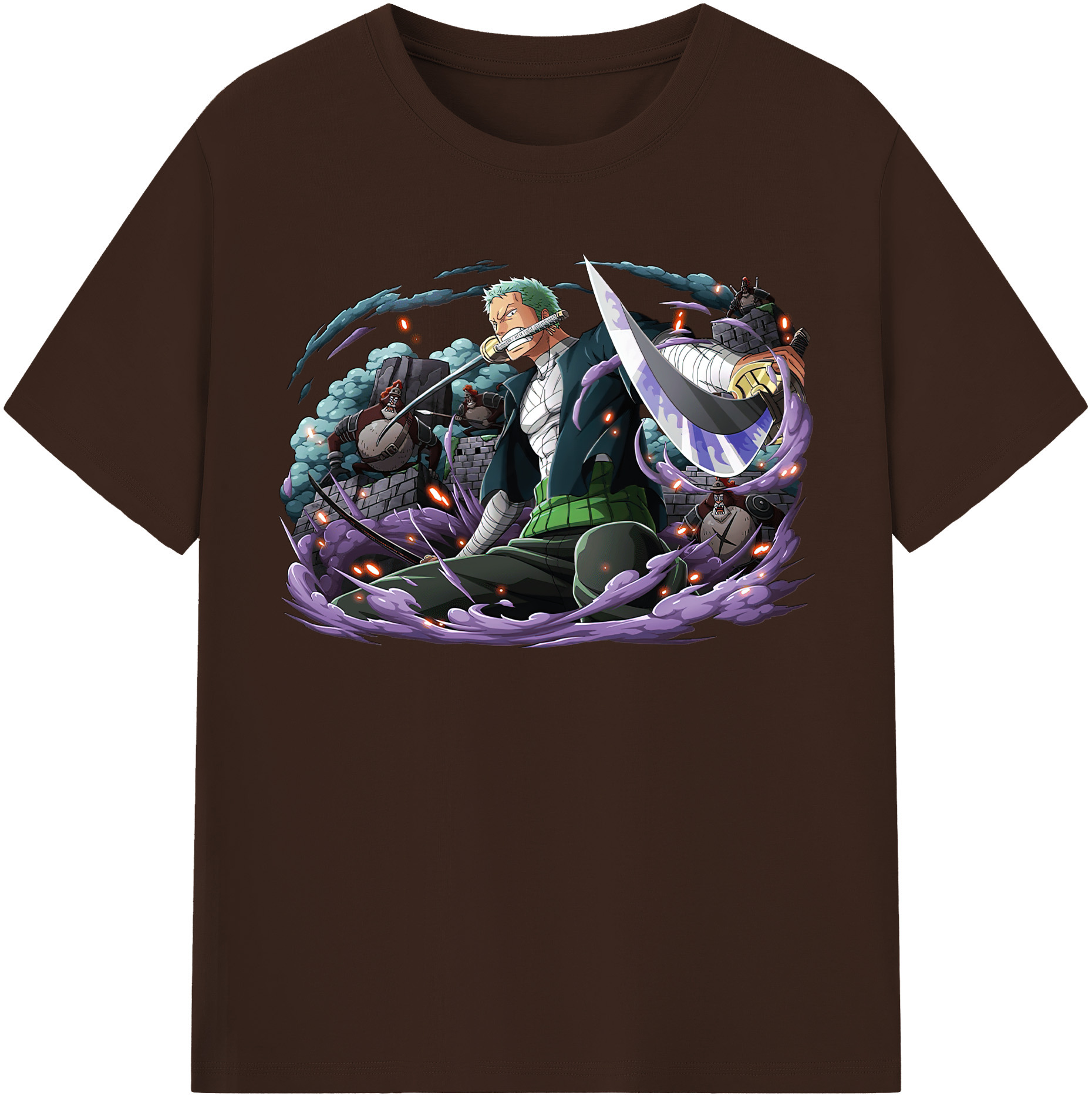 ワンピース ロロノア・ゾロ ONE PIECE Roronoa Zoro 綿100％半袖Tシャツ（フロントプリント）